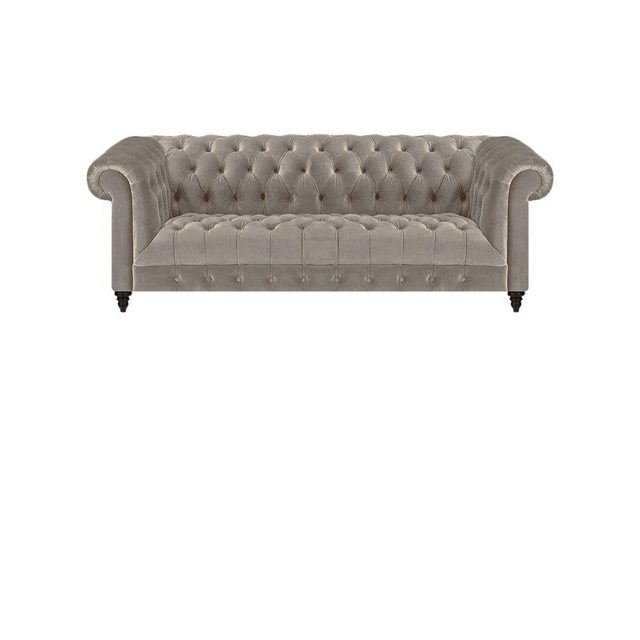 JVmoebel Chesterfield-Sofa Grau Luxus Polstermöbel Sofa Dreisitze Couch 2x günstig online kaufen