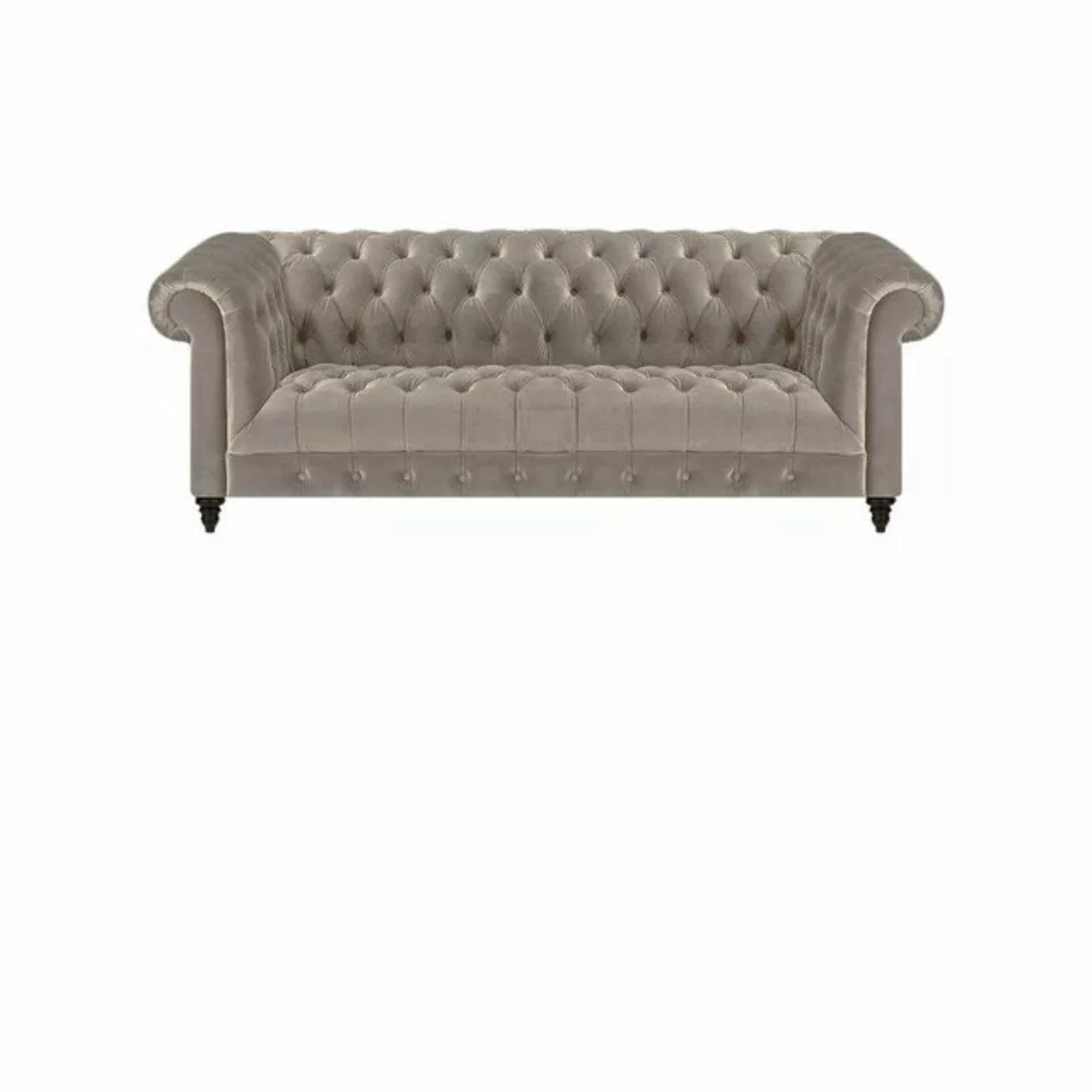 JVmoebel Chesterfield-Sofa Grau Luxus Polstermöbel Sofa Dreisitze Couch 2x günstig online kaufen