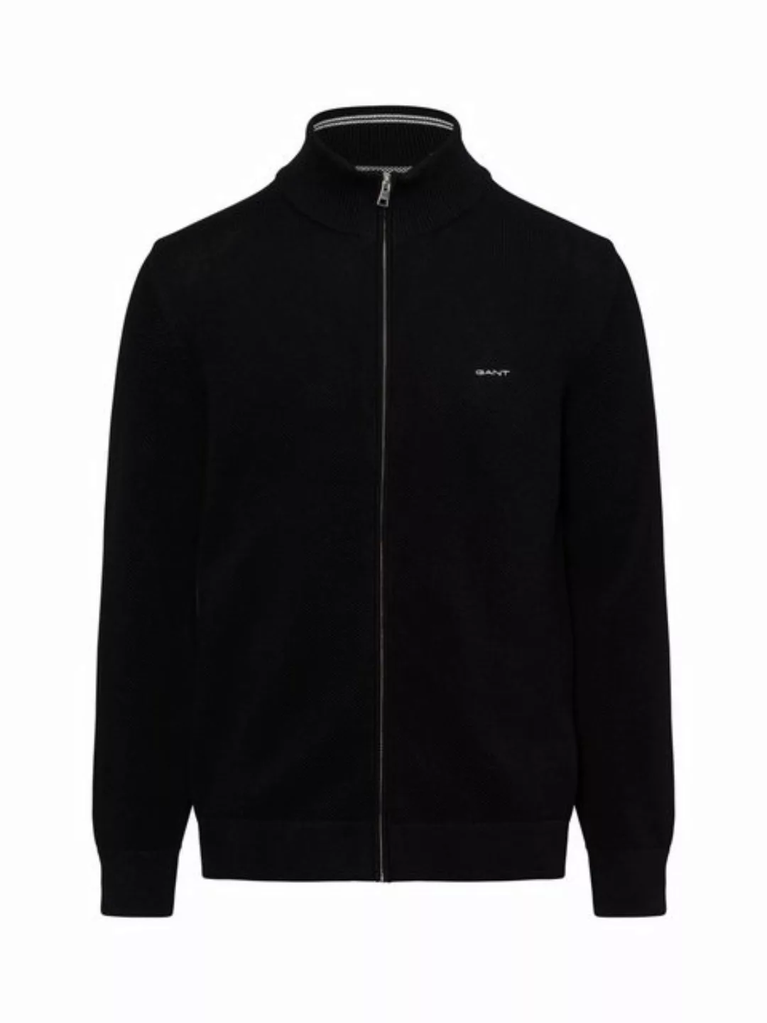 Gant Strickjacke COTTON PIQUE ZIP CARDIGAN mit Logostickerei auf der Brust günstig online kaufen