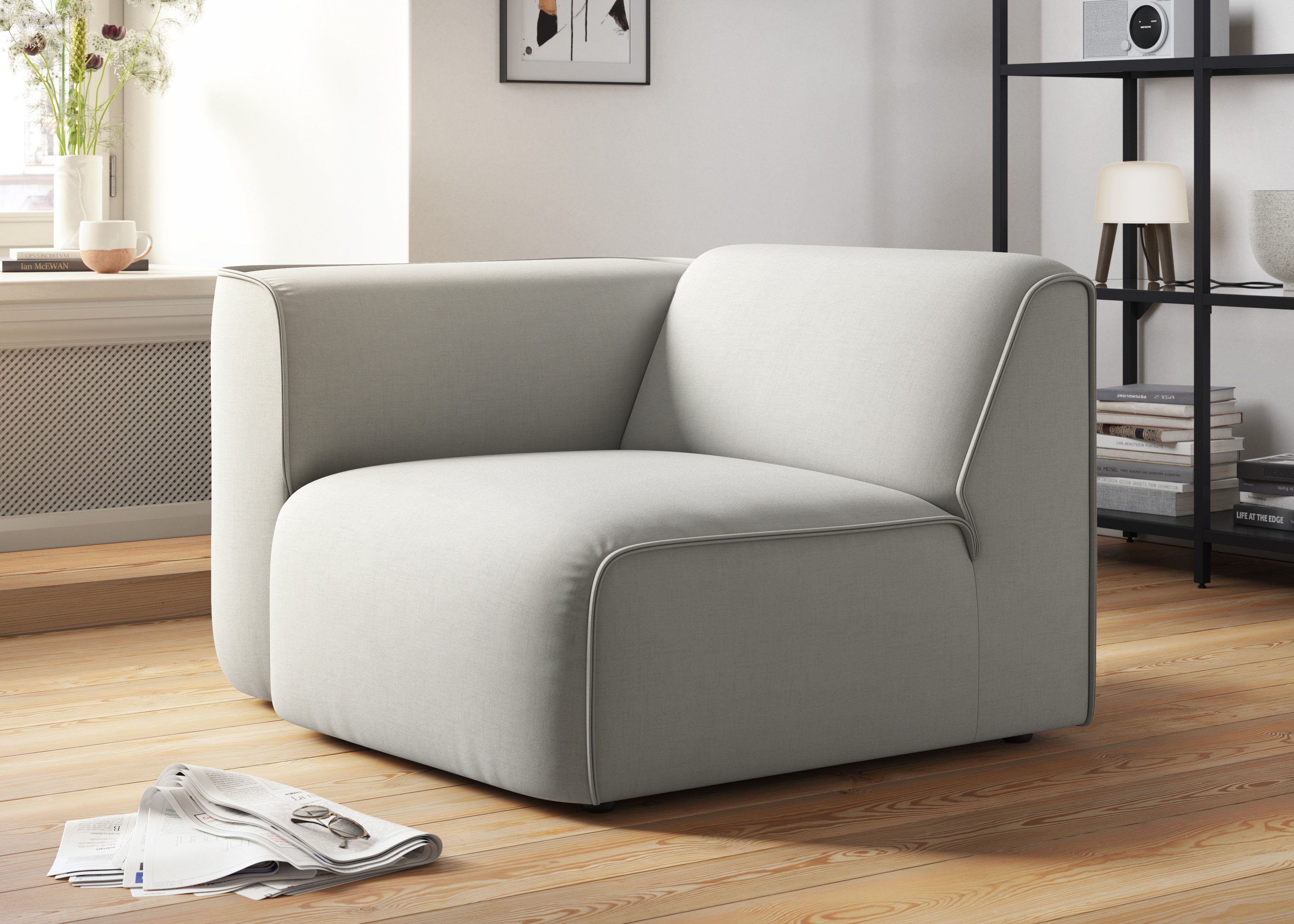 RAUM.ID Sessel "Merid Sofa-Eckelement, Maße B/T/H: 109/97/46 cm", als Modul günstig online kaufen
