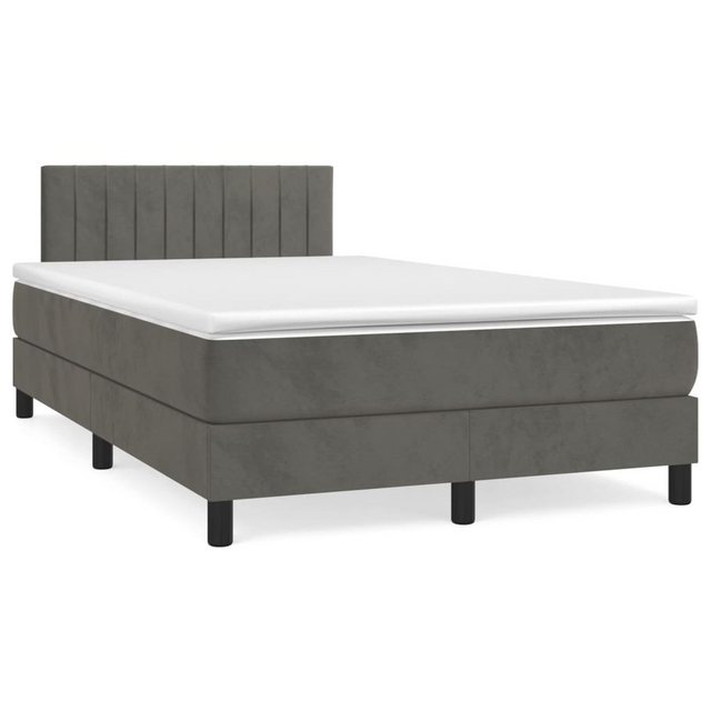 vidaXL Bettgestell Boxspringbett mit Matratze Dunkelgrau 120x200 cm Samt Be günstig online kaufen