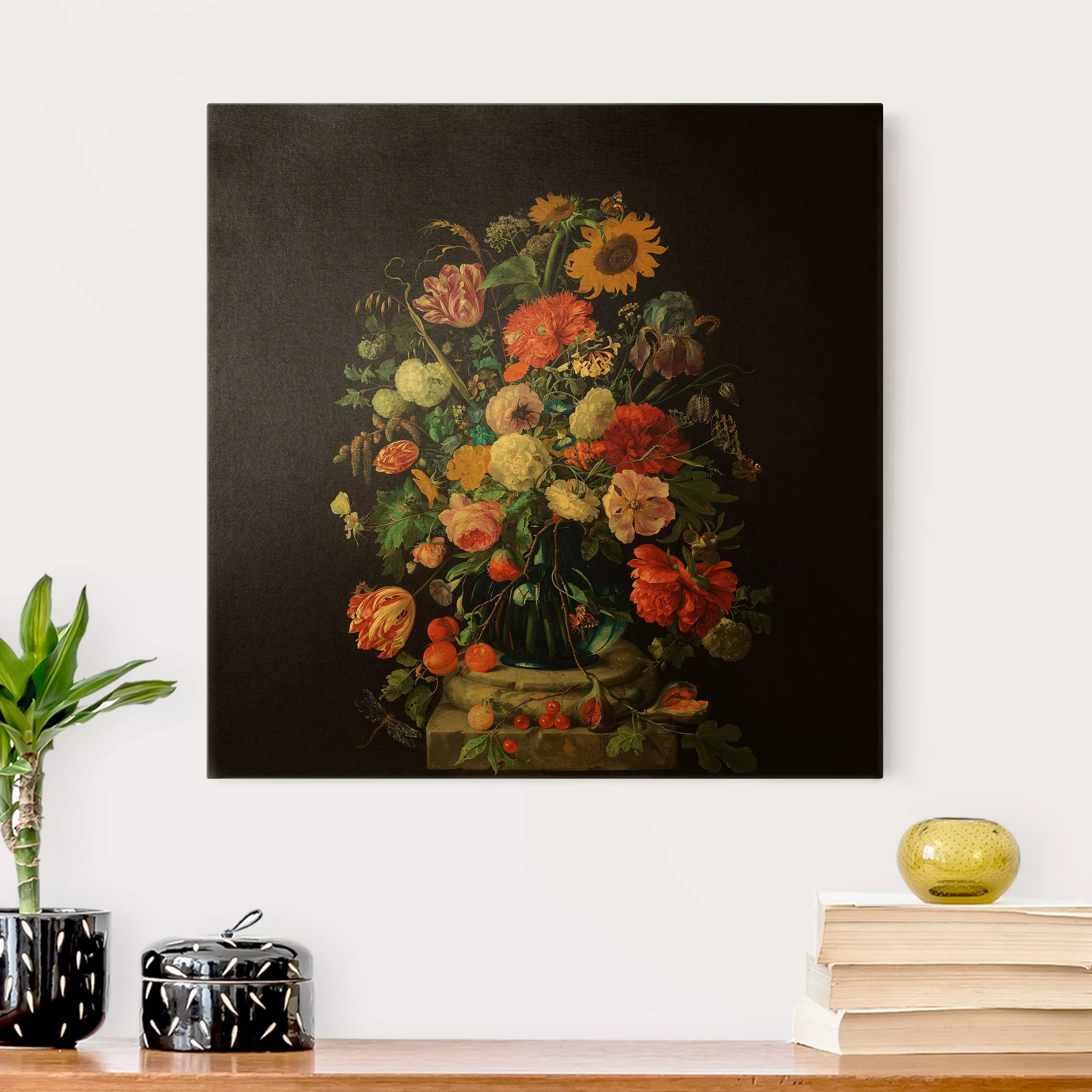 Leinwandbild Gold Jan Davidsz de Heem - Glasvase mit Blumen günstig online kaufen