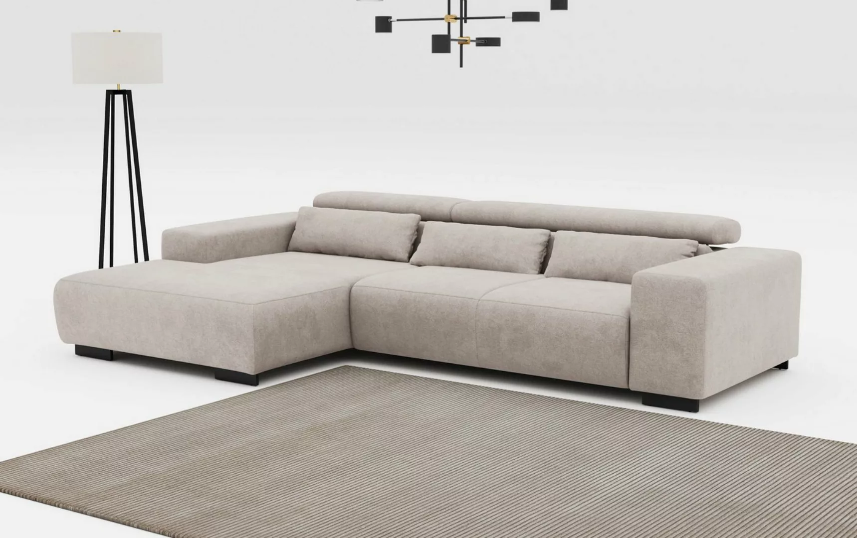 COTTA Ecksofa "Side L-Form, mit Kopfteilverstellung und Zierkissen", option günstig online kaufen