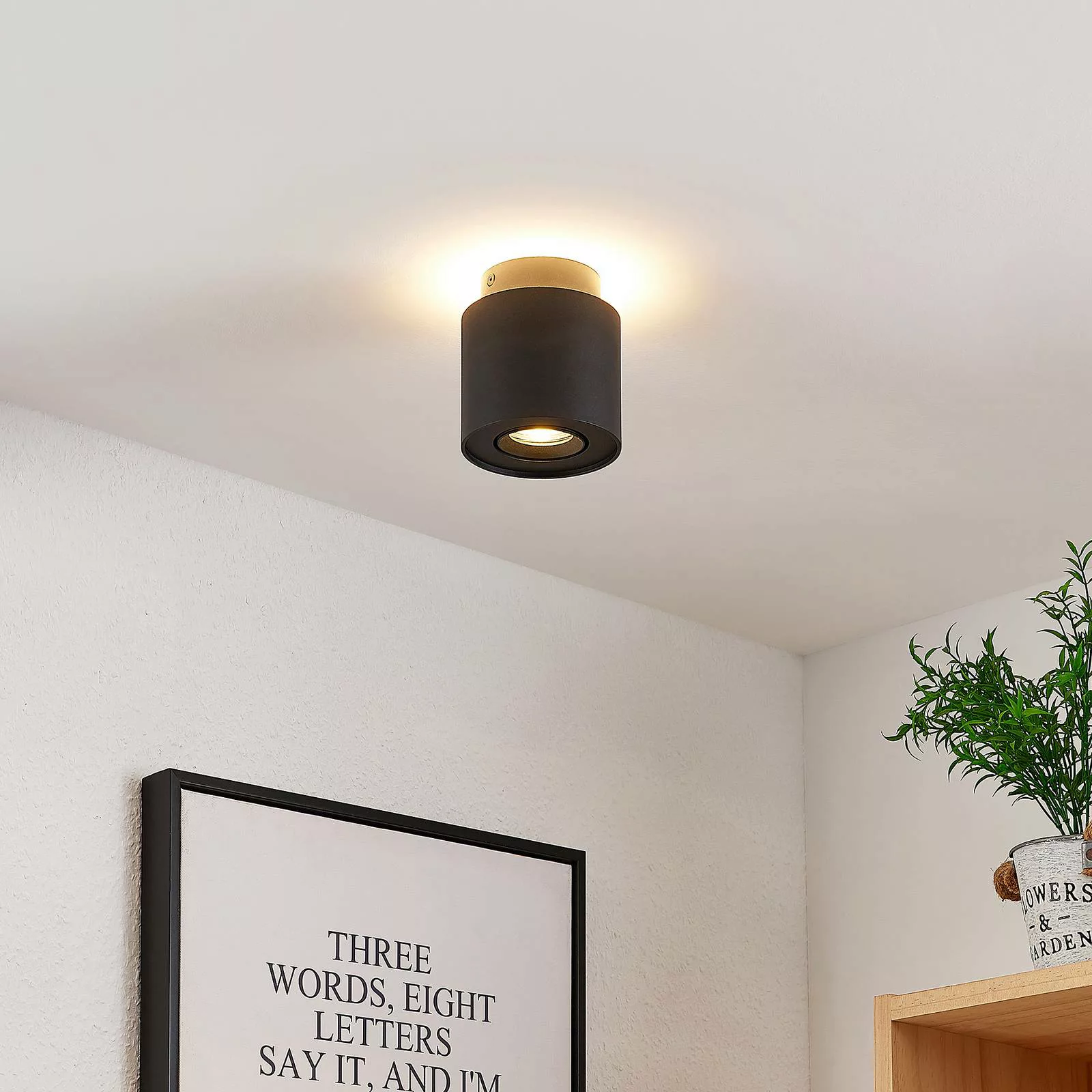 Arcchio Deckenlampe Walisa, Ø 10 cm, schwarz, Alu günstig online kaufen