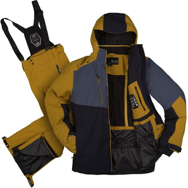 Killtec Skianzug Herren Skijacke schwarzgelb + Skihose senfgelb, Skipasstas günstig online kaufen