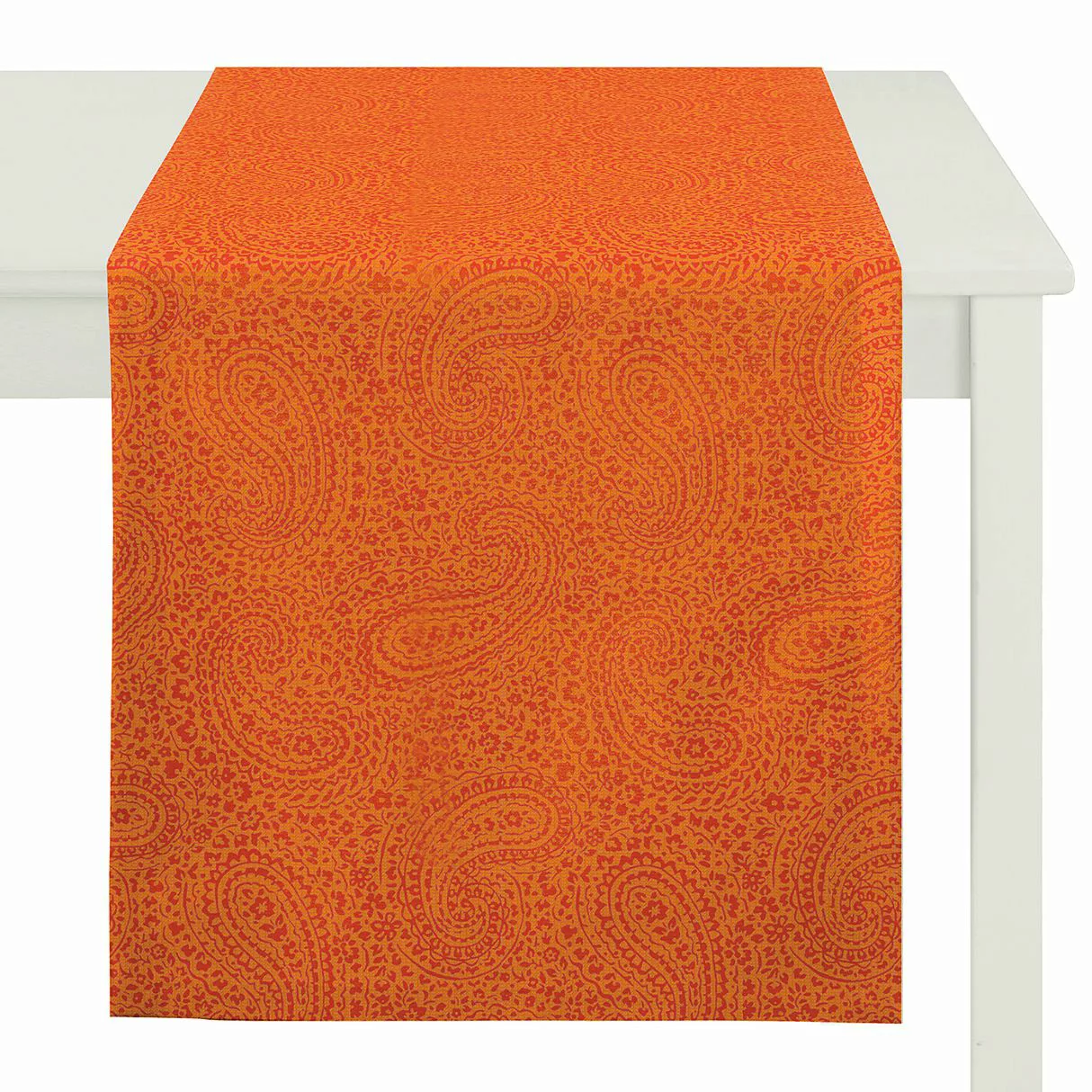 home24 Apelt Tischläufer Uni Paisley Orange Webstoff Modern 48x140 cm (BxT) günstig online kaufen