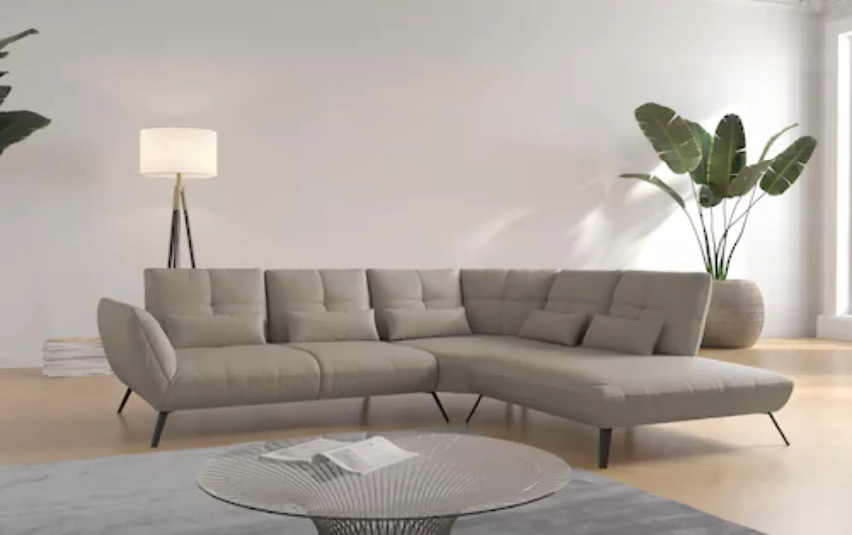 Places of Style Ecksofa "Mikado L-Form", inkl. Sitztiefenverstellung und Ar günstig online kaufen