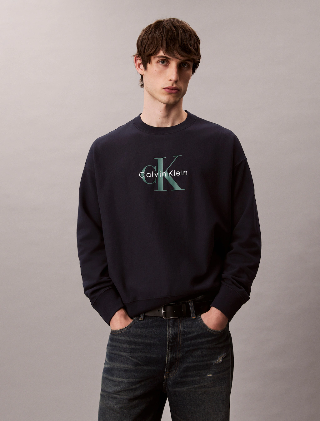 Calvin Klein Jeans Sweatshirt "LS EU 350TERRY MONOLOGO CN SWTSH", Rundhalsa günstig online kaufen