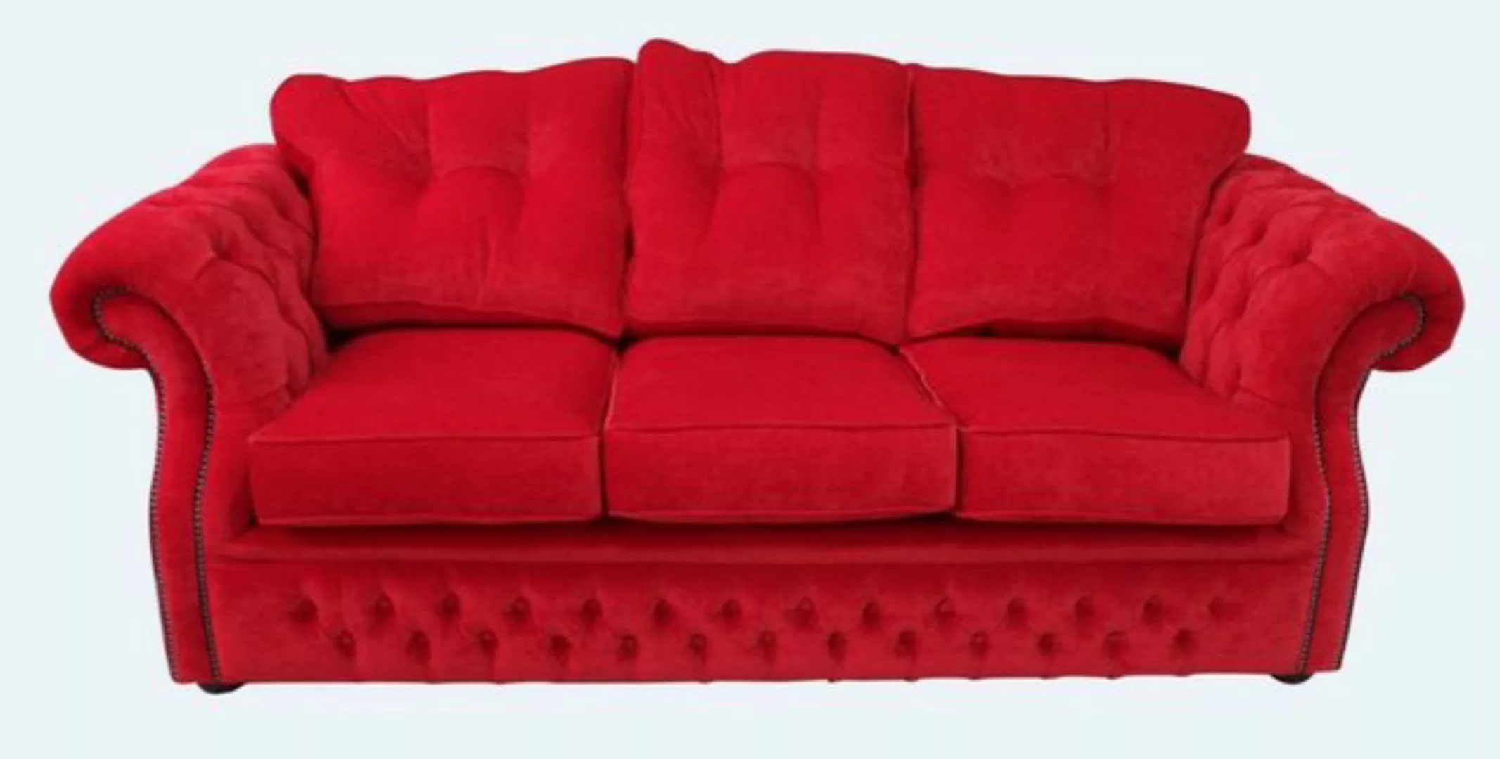 JVmoebel Sofa Roter Chesterfield Dreisitzer Stoffmöbel Polster Luxus Design günstig online kaufen