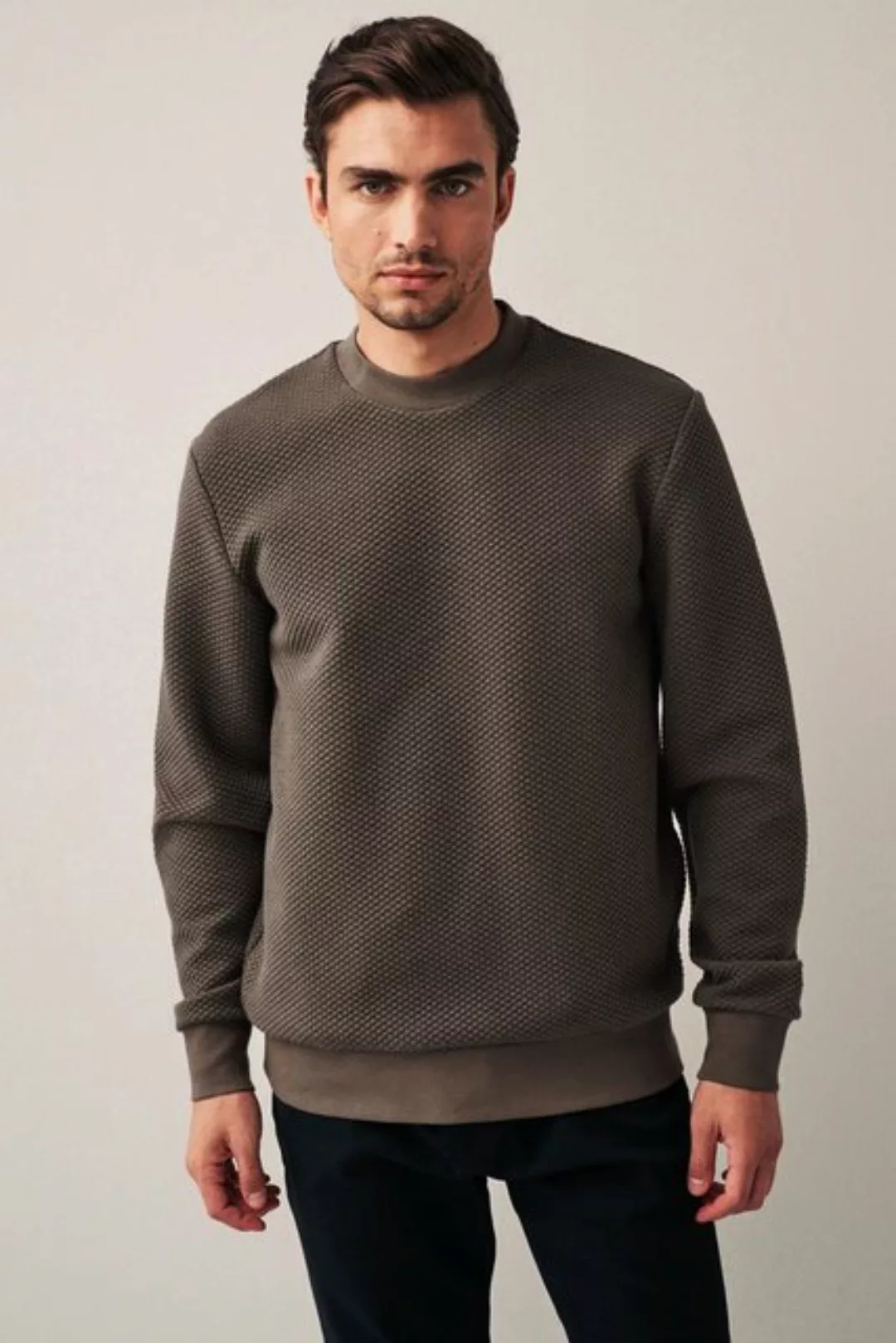 Next Sweatshirt Strukturiertes Premium-Sweatshirt mit Rundhals (1-tlg) günstig online kaufen