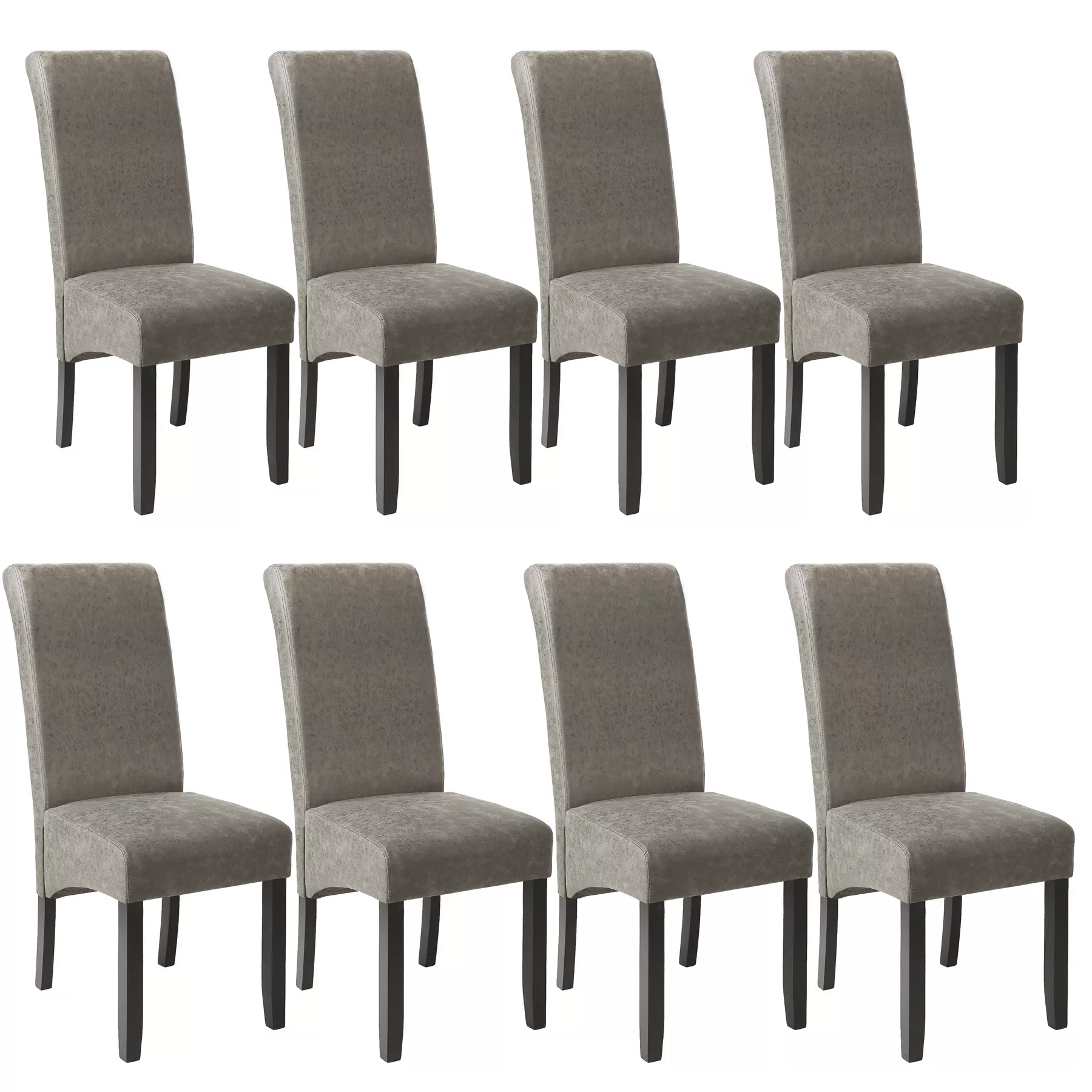 8 Esszimmerstühle, ergonomisch, massives Hartholz - grau marmoriert günstig online kaufen