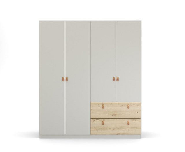 rauch Drehtürenschrank "Homey by Quadra Spin", mit cognacbraunen Ledergriff günstig online kaufen