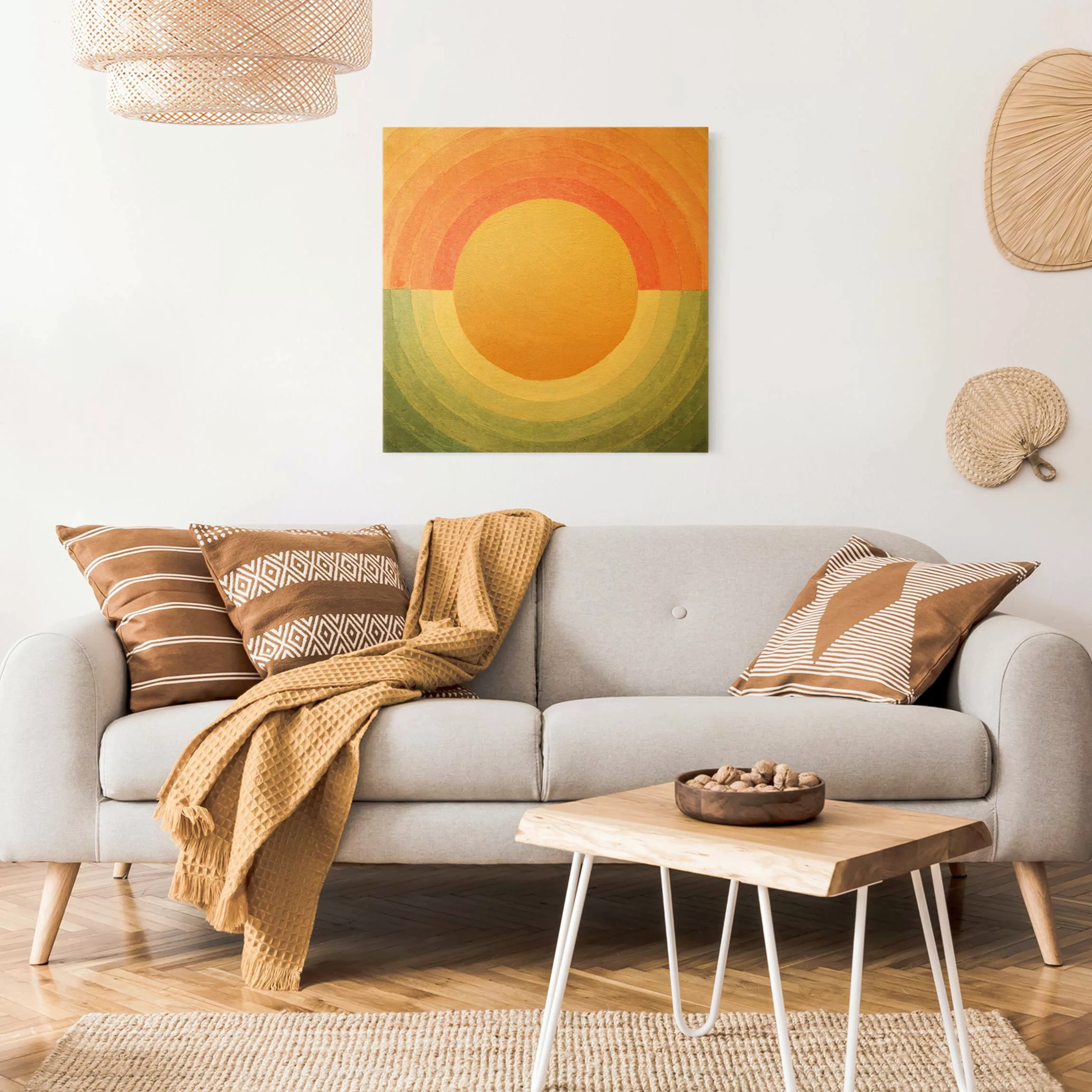 Leinwandbild Sonne zwischen Himmel und Meer günstig online kaufen