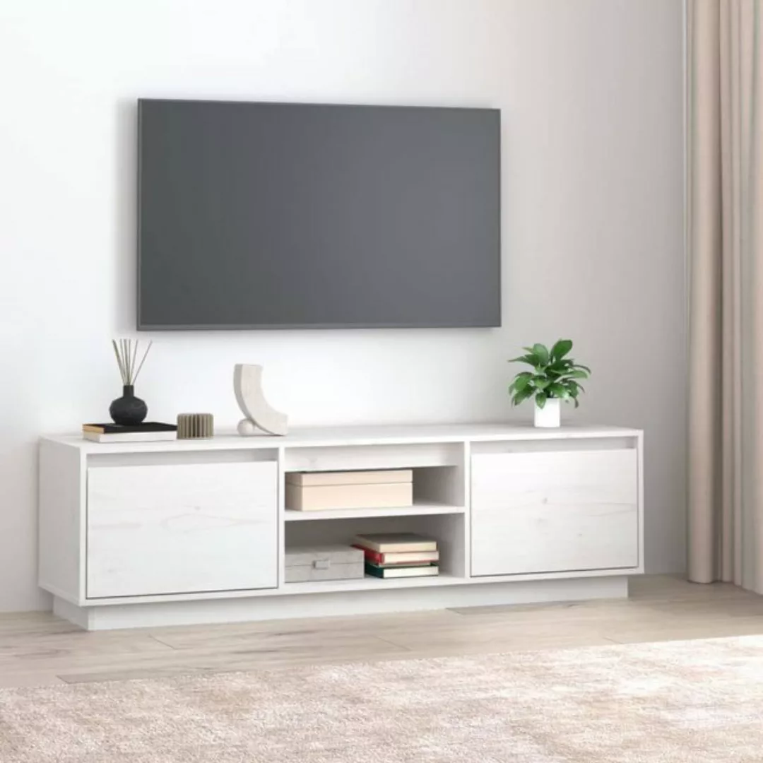 vidaXL TV-Schrank TV-Schrank Weiß 140x35x40 cm Massivholz Kiefer günstig online kaufen