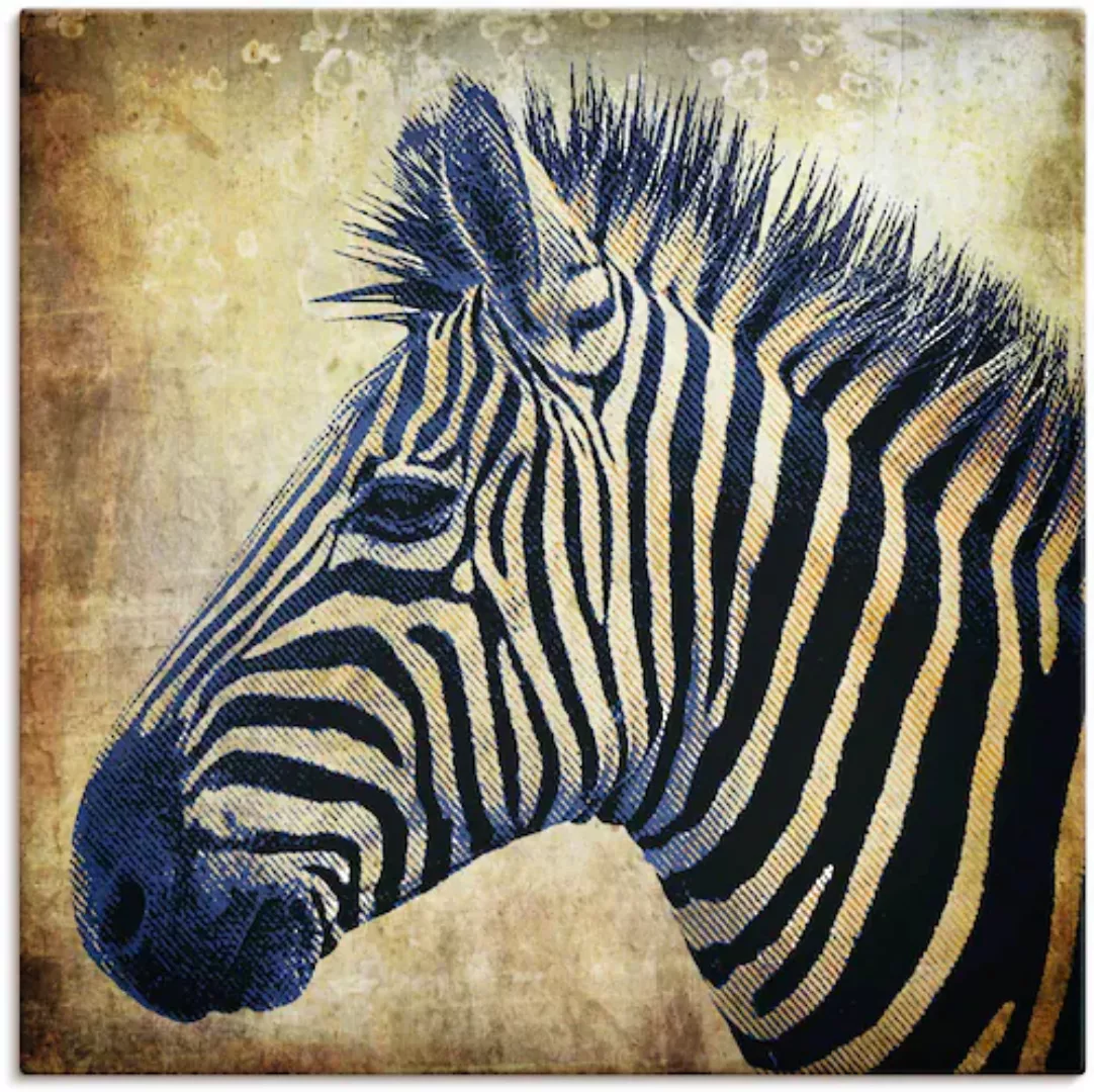 Artland Wandbild »Zebra Porträt PopArt«, Wildtiere, (1 St.), als Leinwandbi günstig online kaufen