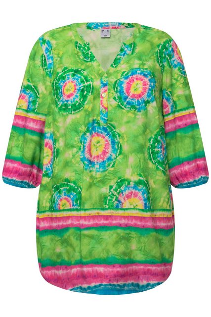 Angel of Style Tunika Bluse Batikdruck Tunika-Ausschnitt 3/4-Ärmel günstig online kaufen