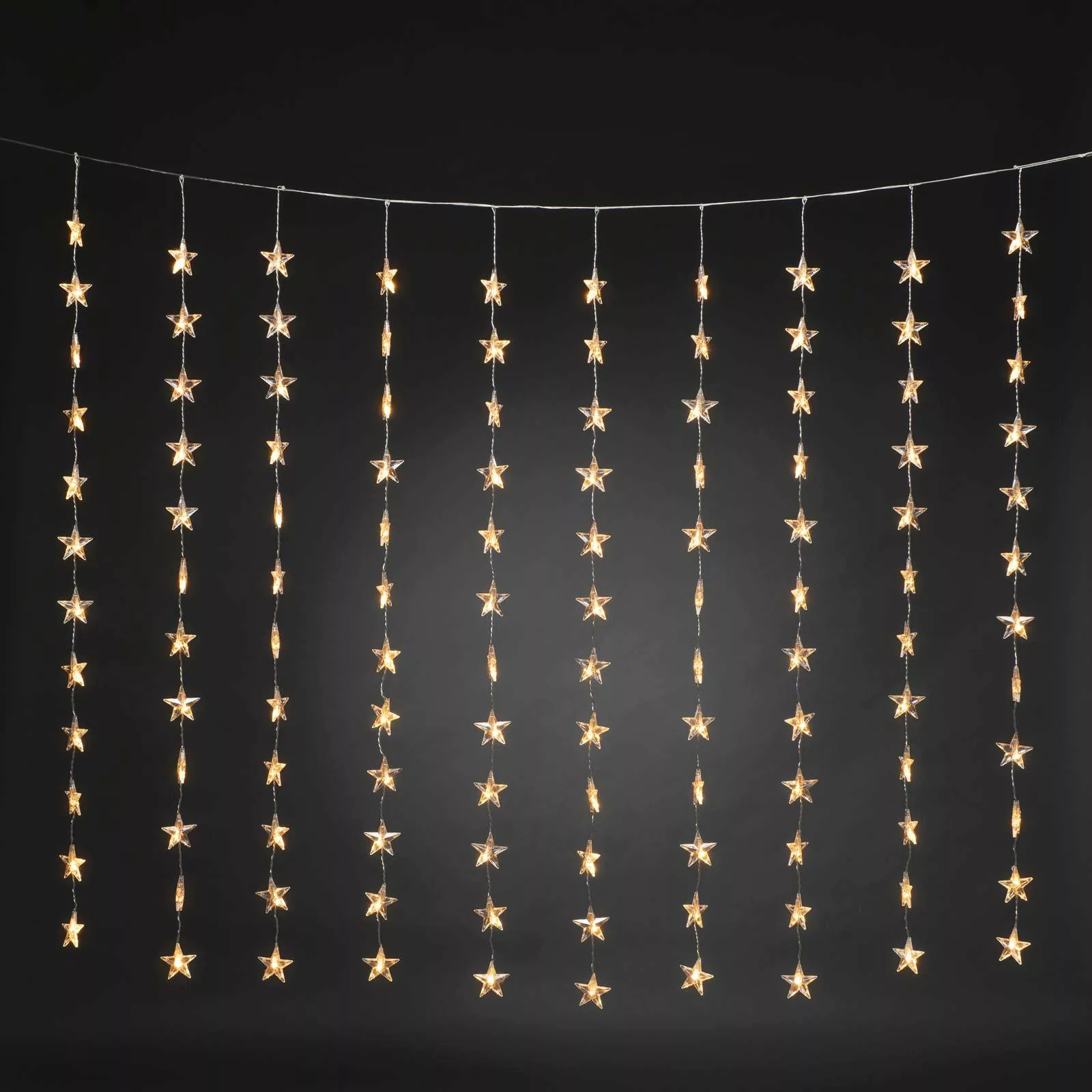 LED-Lichtervorhang Sterne 120-flammig, bernstein günstig online kaufen