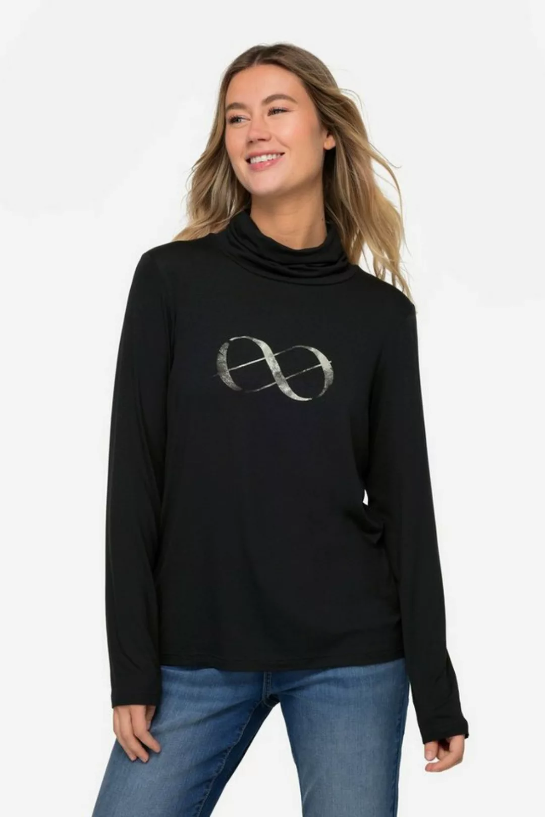 Laurasøn Longsleeve T-Shirt Rollkragen Laurasøn Logoprint Langarm günstig online kaufen