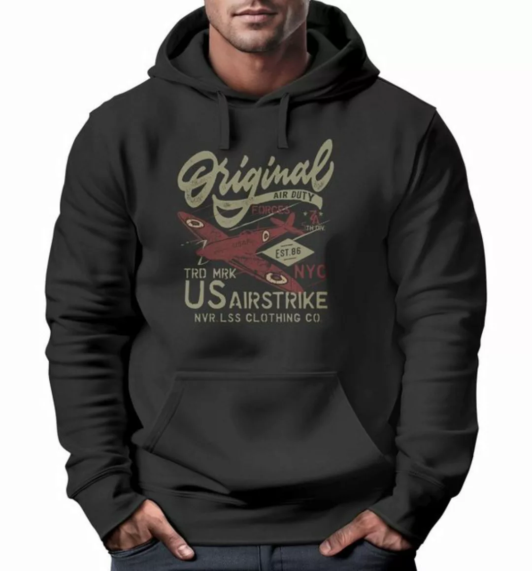 Neverless Hoodie Hoodie Herren US Airforce Army Motiv Spitfire Flugzeug Vin günstig online kaufen