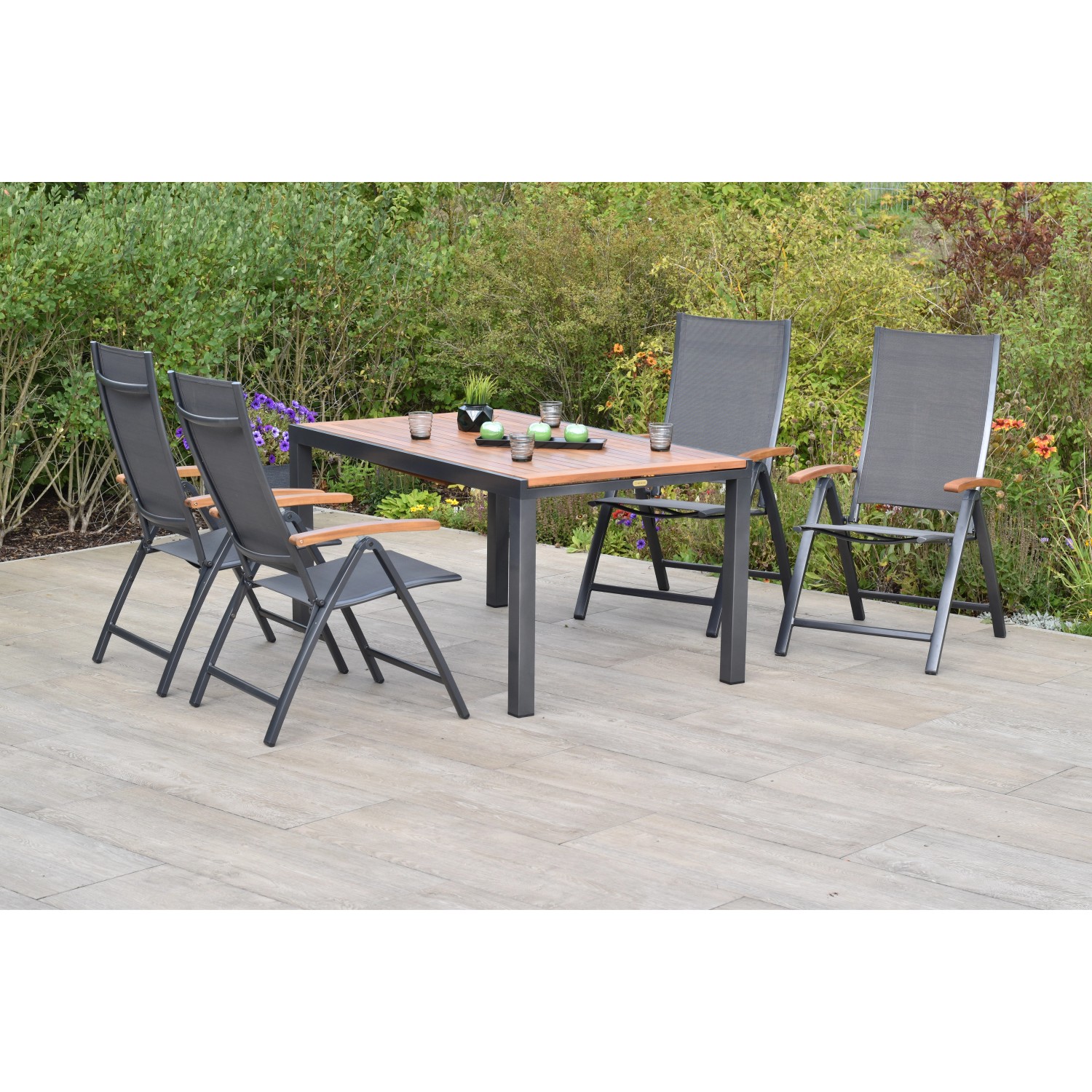 Merxx Toblino Set 5-tlg. mit Gartentisch Ausziehbar 150/200 x 90 cm günstig online kaufen