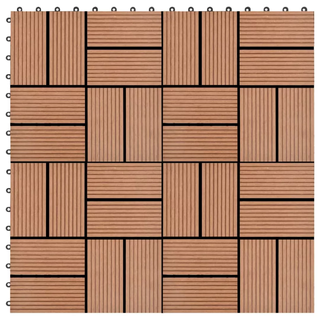 22 Stk. Terrassenfliesen 30 X 30 Cm 2 Qm Wpc Braun günstig online kaufen