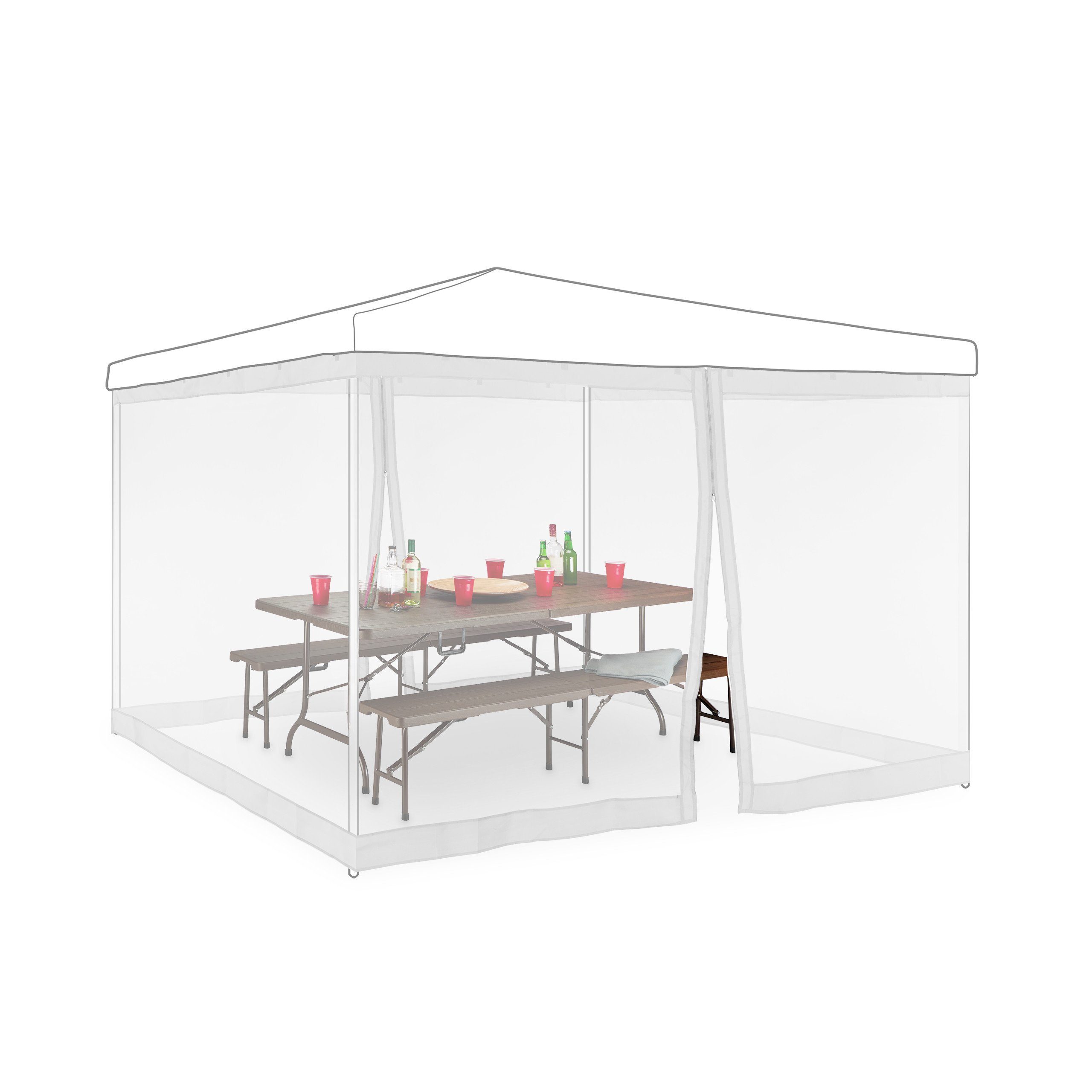 relaxdays Pavillonseitenteil Moskitonetz für 3x3m Pavillon günstig online kaufen