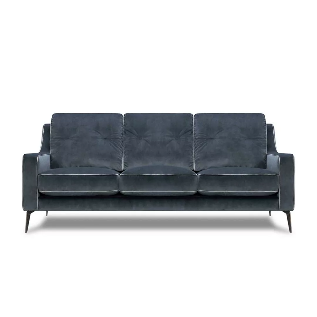 Hochwertiges Sofa in Anthrazit Samt Vierfußgestell aus Metall günstig online kaufen