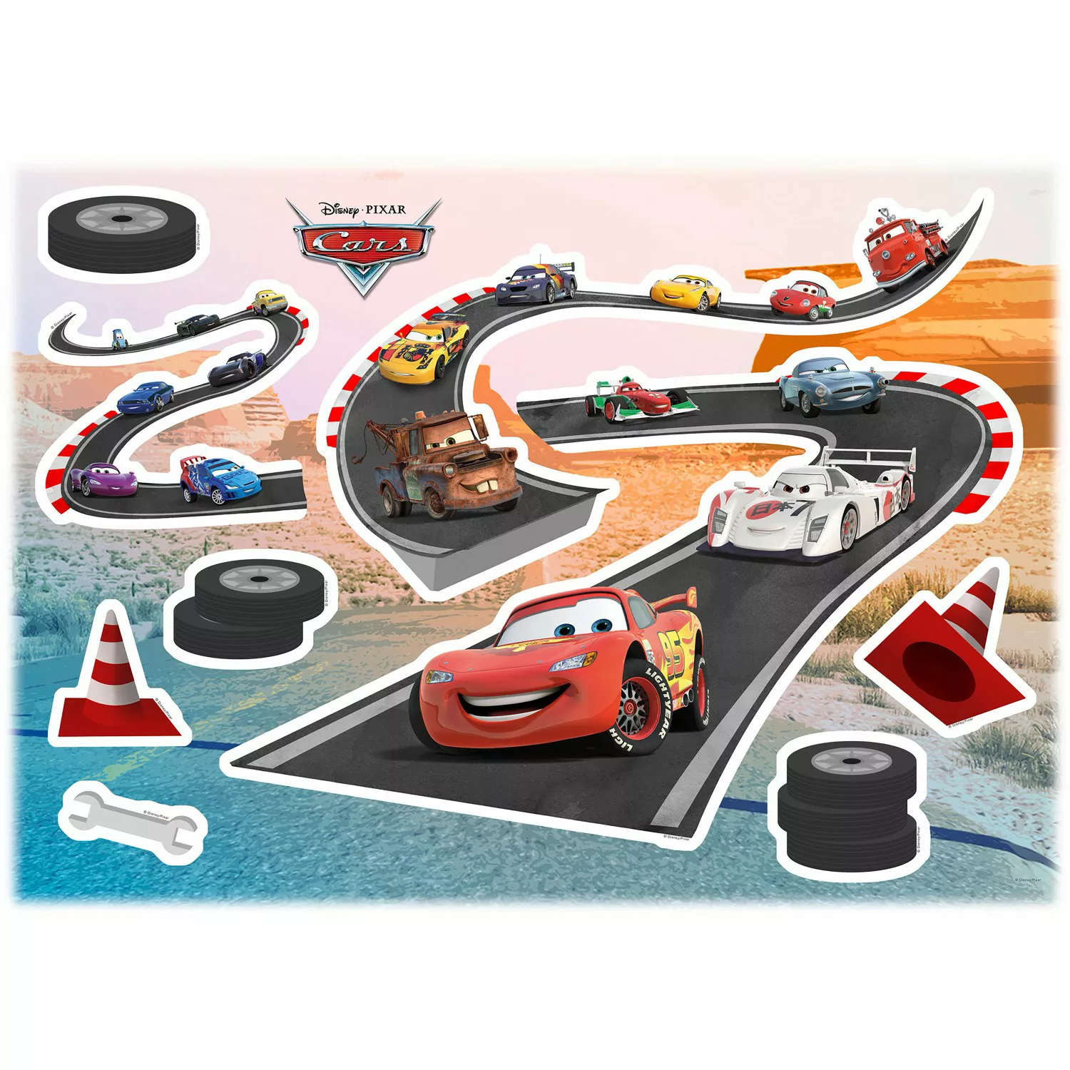 Komar Wandtattoo "Cars Track - Größe 50 x 70 cm", (9 St.), selbstklebend, W günstig online kaufen