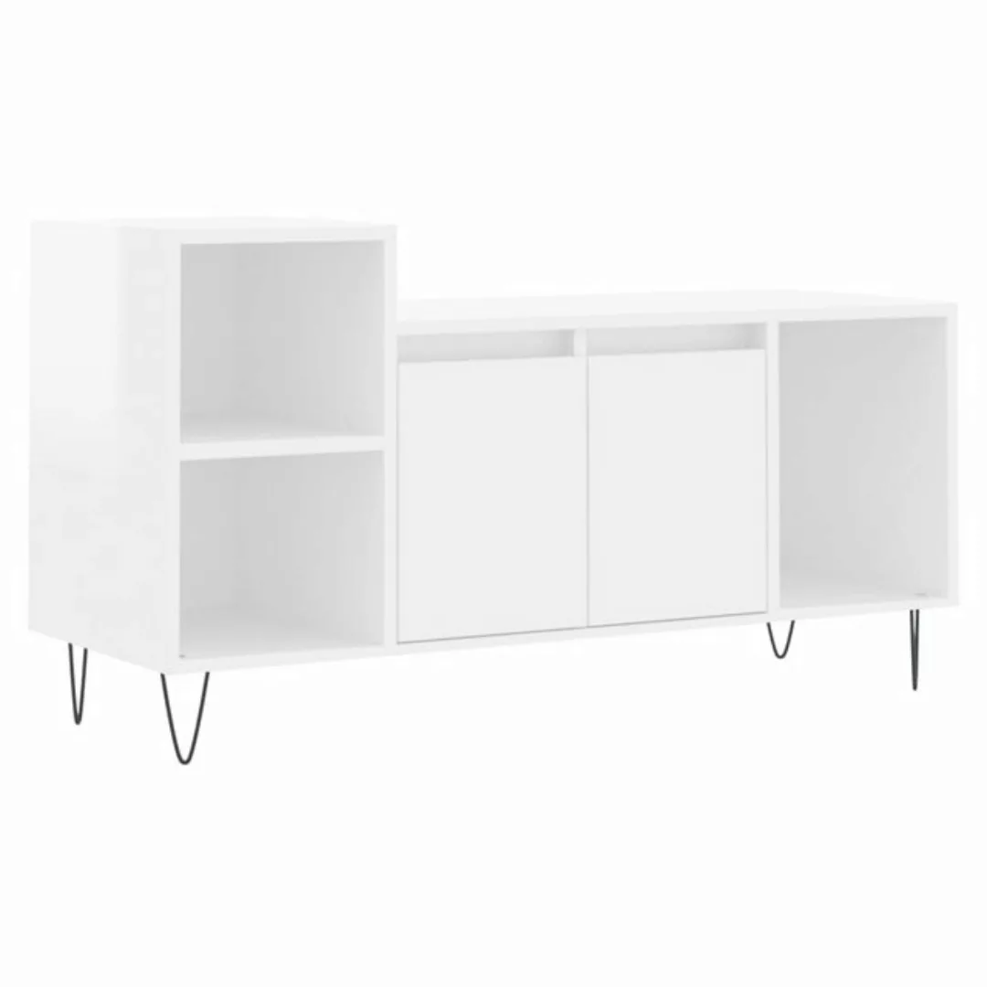 vidaXL TV-Schrank TV-Schrank Hochglanz-Weiß 100x35x55 cm Spanplatte TV-Lowb günstig online kaufen