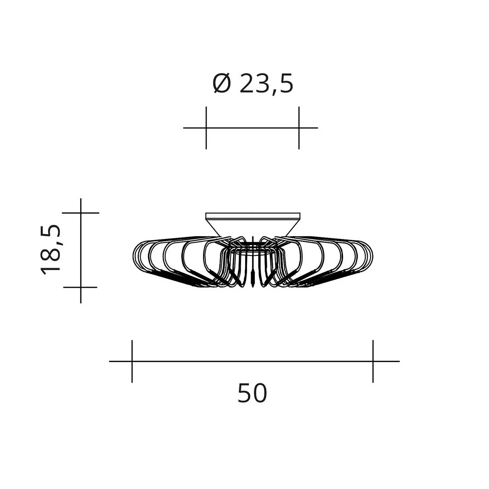 LED-Deckenleuchte Filo, beige, Metall, Ø 50 cm, 2.700 K günstig online kaufen