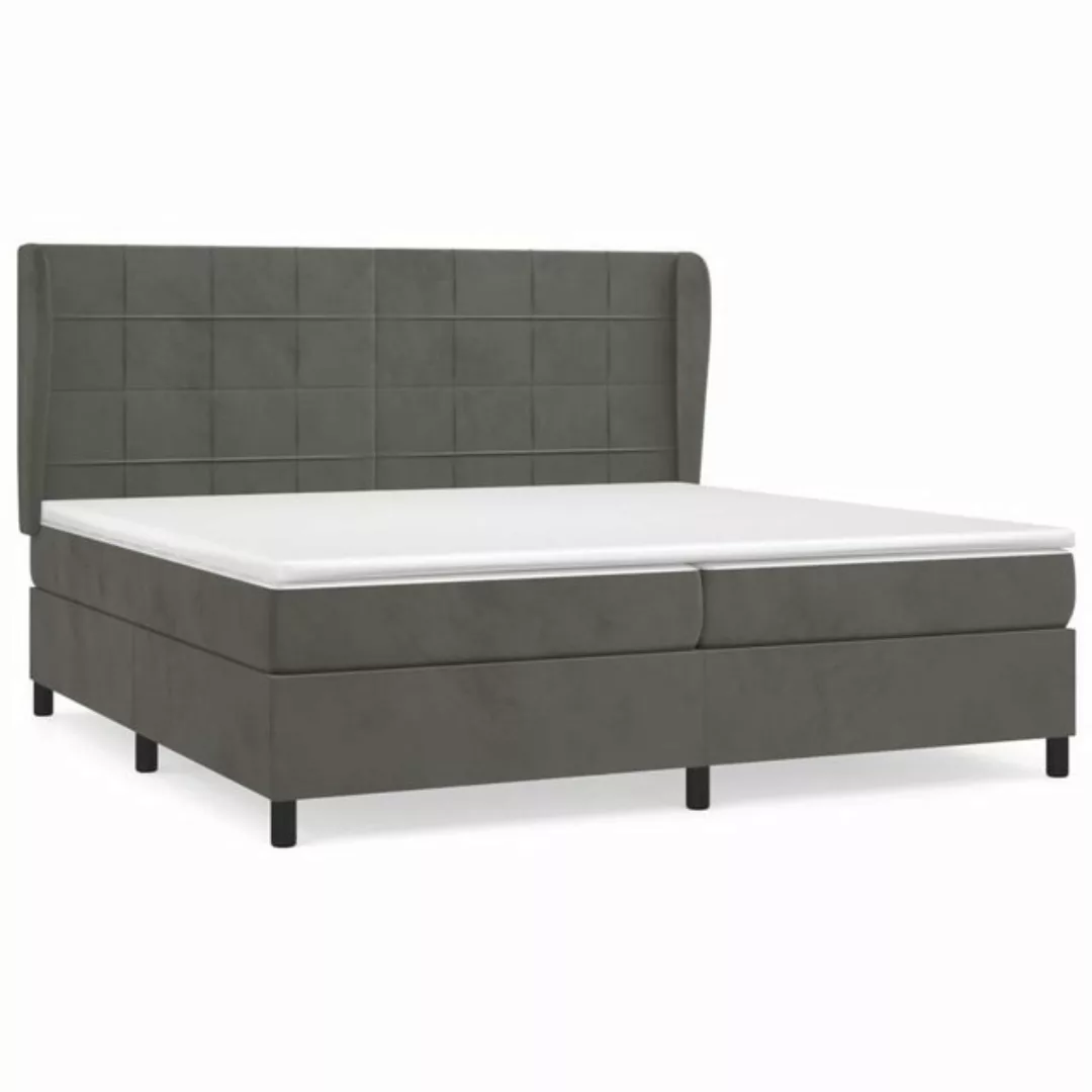 furnicato Bett Boxspringbett mit Matratze Dunkelgrau 200x200 cm Samt günstig online kaufen