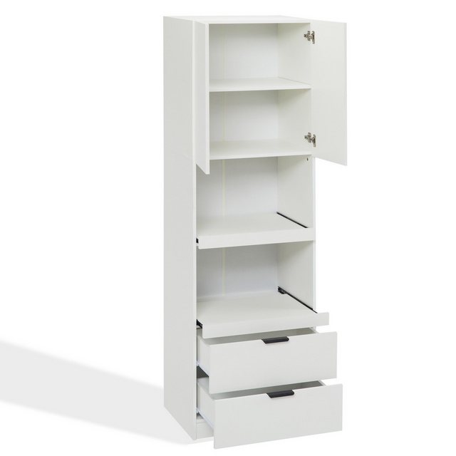 Yorbay Hochschrank 200cm hohe Küchenschränke, 2 Türen, 2 Schubladen, Mikrow günstig online kaufen