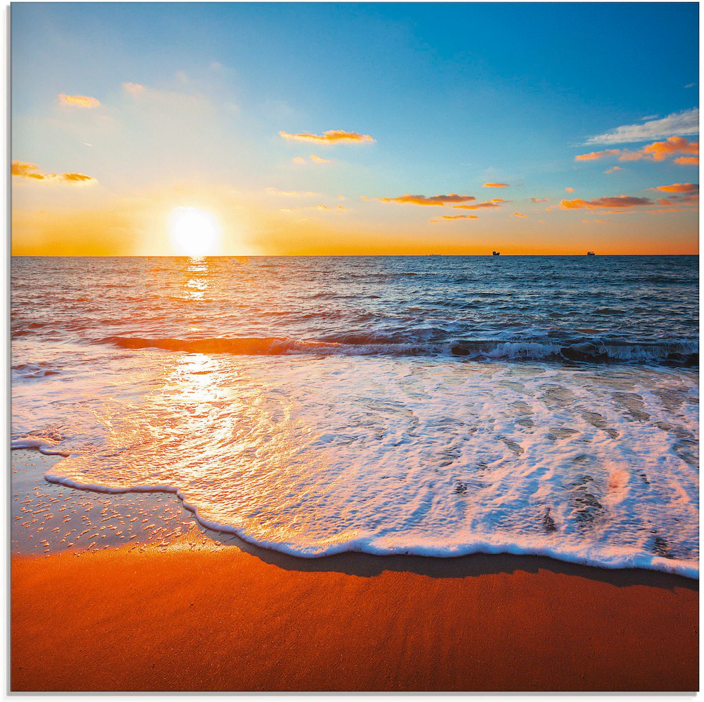 Artland Glasbild "Sonnenuntergang und das Meer", Strand, (1 St.) günstig online kaufen