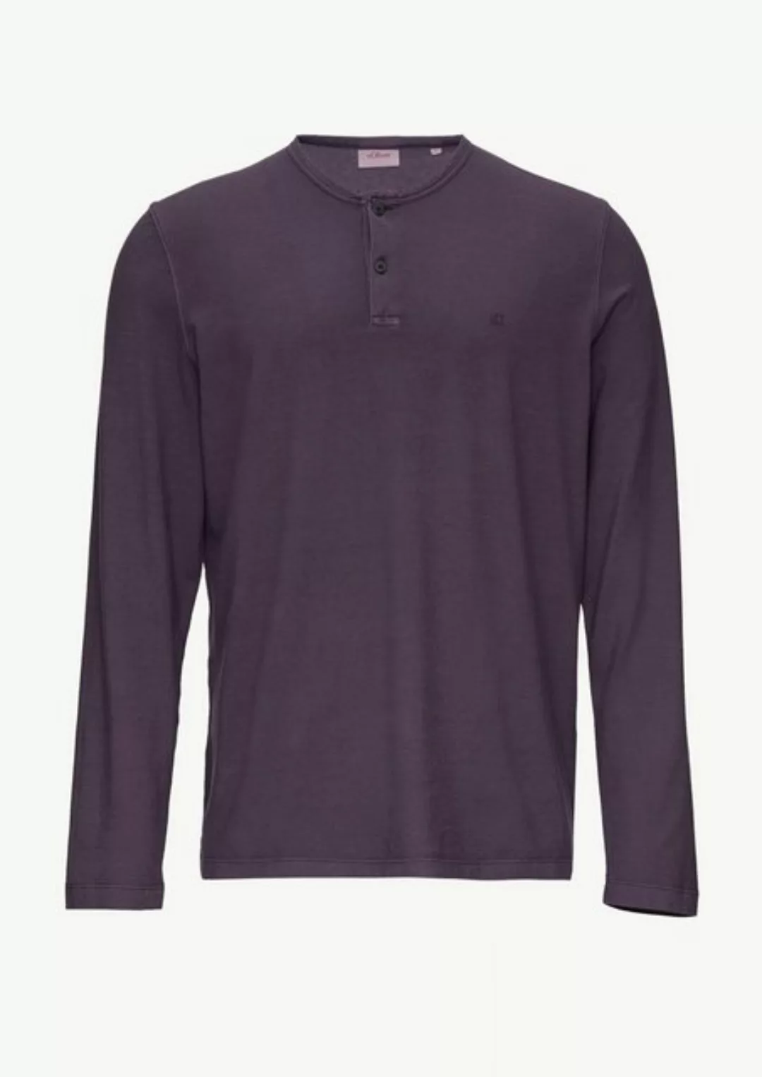 s.Oliver Langarmshirt Langarmshirt mit Henley-Ausschnitt und Garment Dye Ga günstig online kaufen