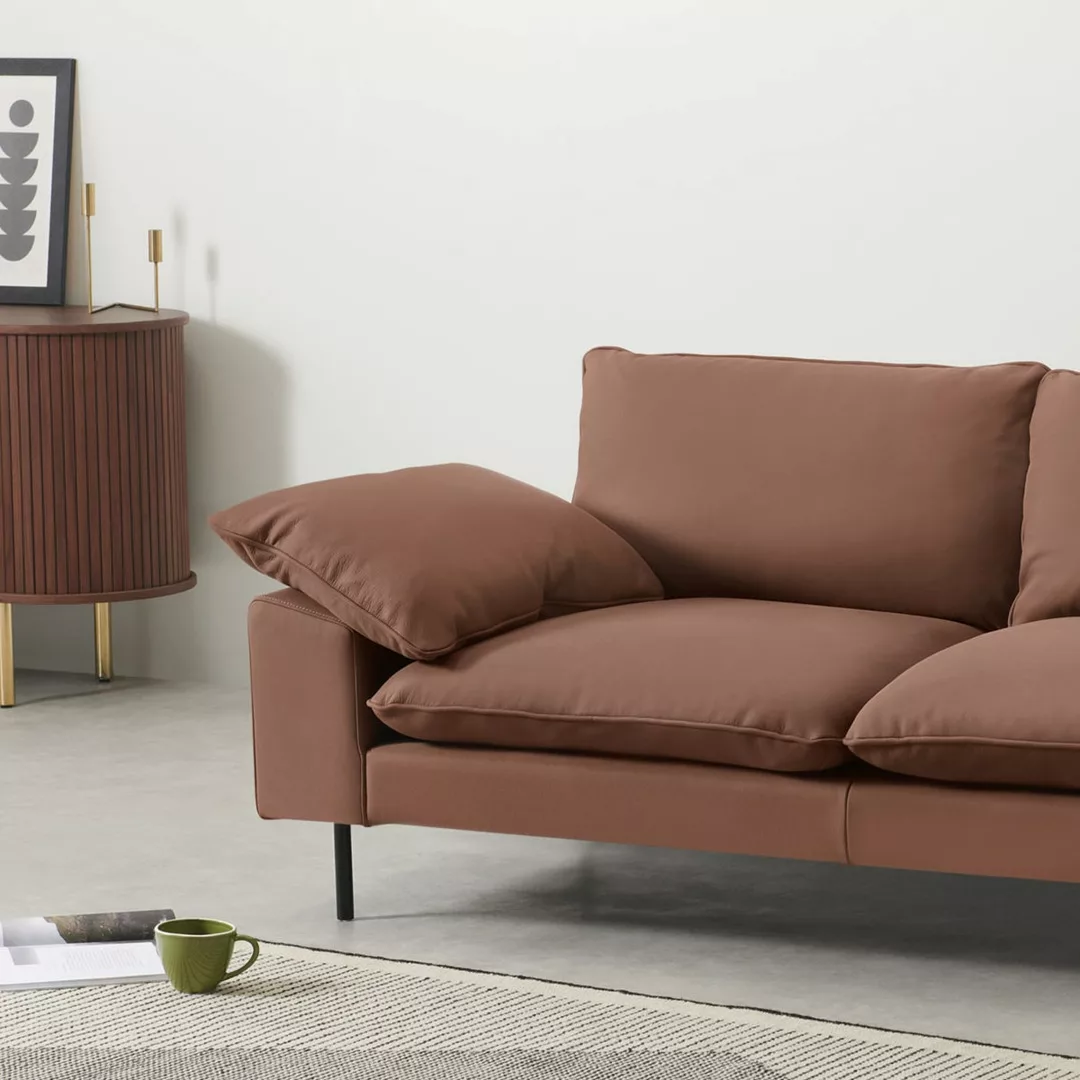 Fallyn grosses 2-Sitzer Sofa, Nubukleder in Braun - MADE.com günstig online kaufen