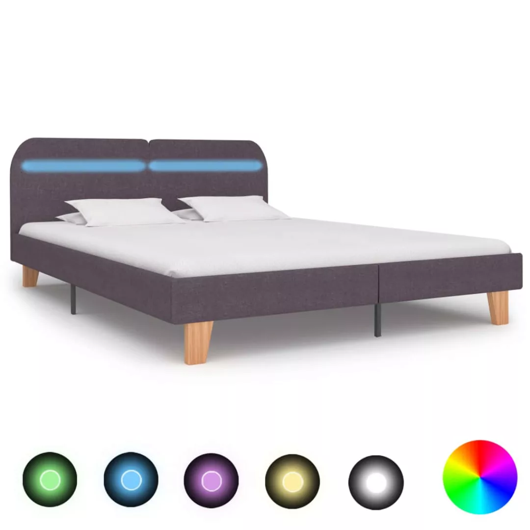 Bettgestell Mit Led Taupe Stoff 180x200 Cm günstig online kaufen