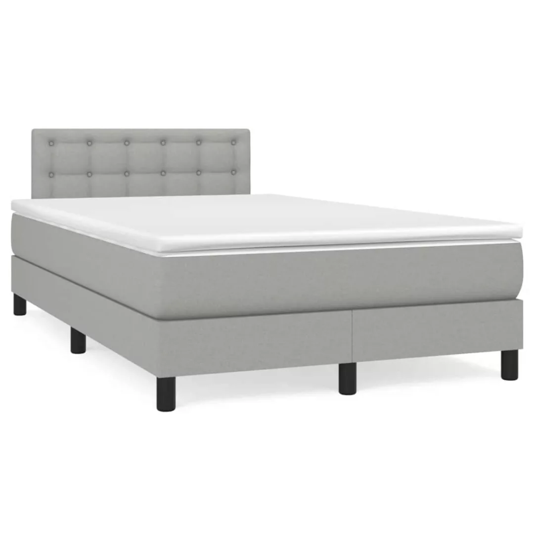 Vidaxl Boxspringbett Mit Matratze Hellgrau 120x200 Cm Stoff günstig online kaufen