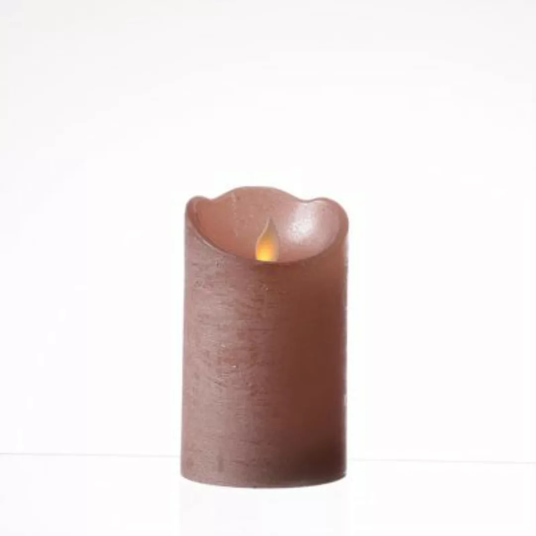 MARELIDA LED Kerze Twinkle Echtwachs bewegte Flamme D: 7,5cm H: 12,5cm rosa günstig online kaufen