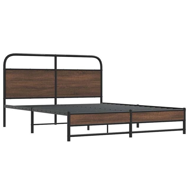 vidaXL Bett Bettgestell ohne Matratze 150x200 cm Braun Eichen-Optik günstig online kaufen