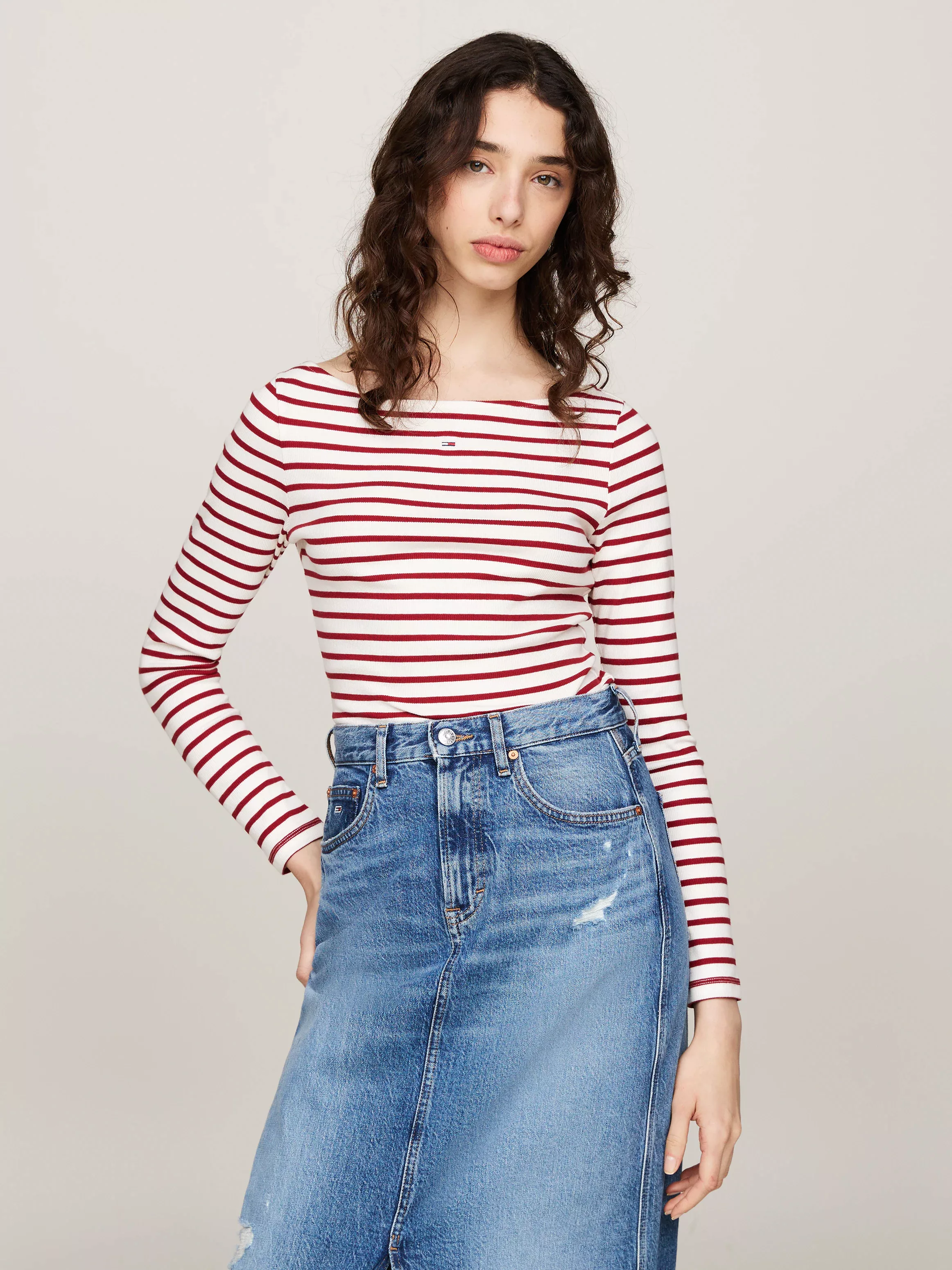 Tommy Jeans Langarmshirt "TJW BRETON STRIPE LS", im Streifendesign günstig online kaufen