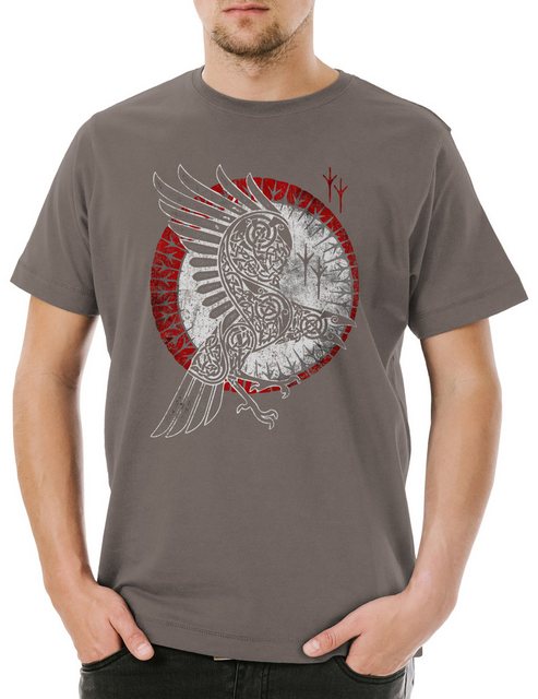 Urban Backwoods Print-Shirt Norse Raven Herren T-Shirt Runes Wikinger Raben günstig online kaufen