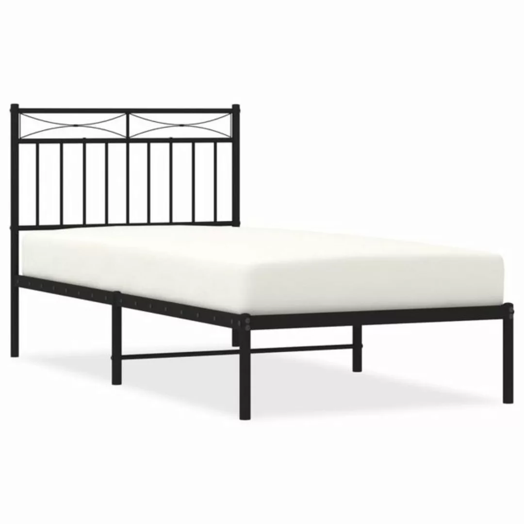 furnicato Bett Bettgestell mit Kopfteil Metall Schwarz 90x190 cm günstig online kaufen