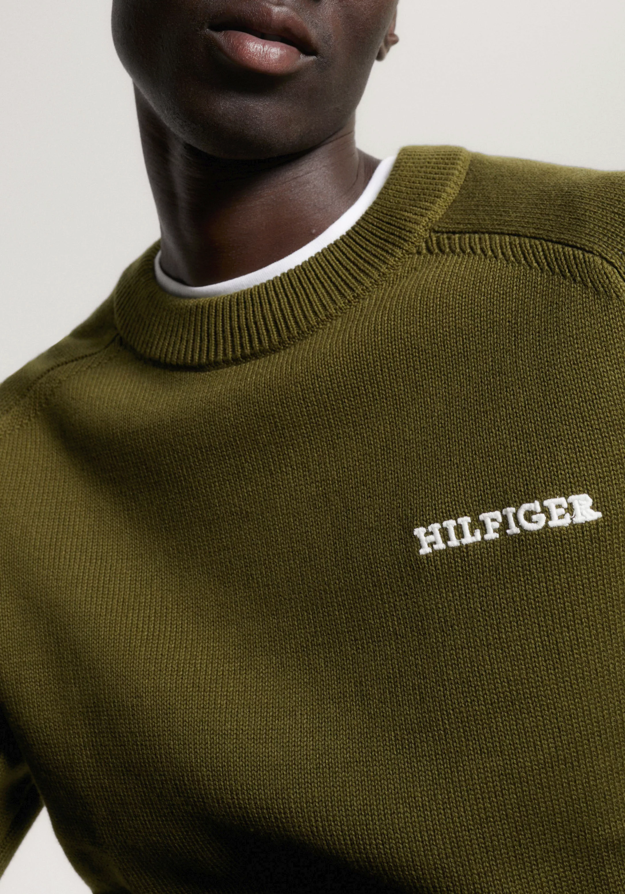 Tommy Hilfiger Strickpullover "MONOTYPE CHUNKY COTTON C NK" günstig online kaufen