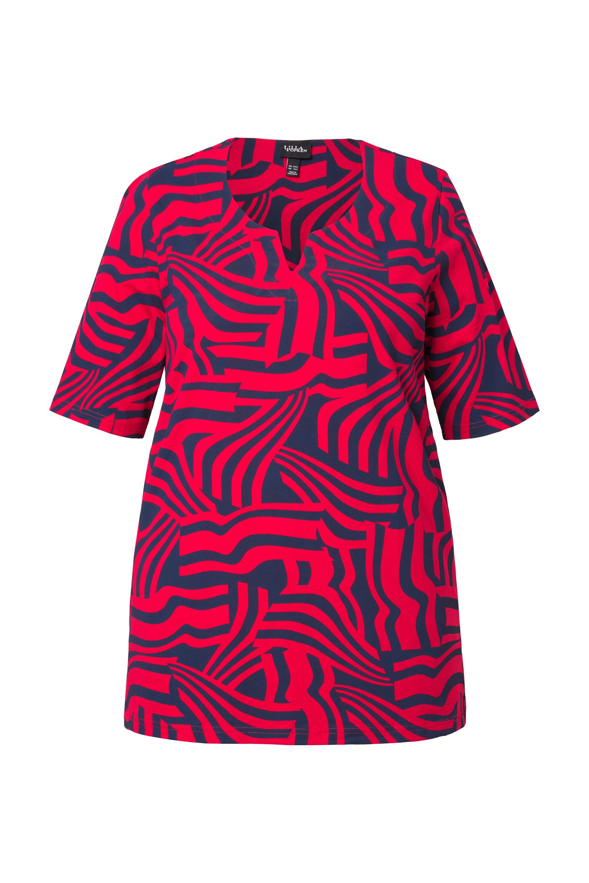 Ulla Popken T-Shirt T-Shirt A-Linie Tunika-Ausschnitt günstig online kaufen