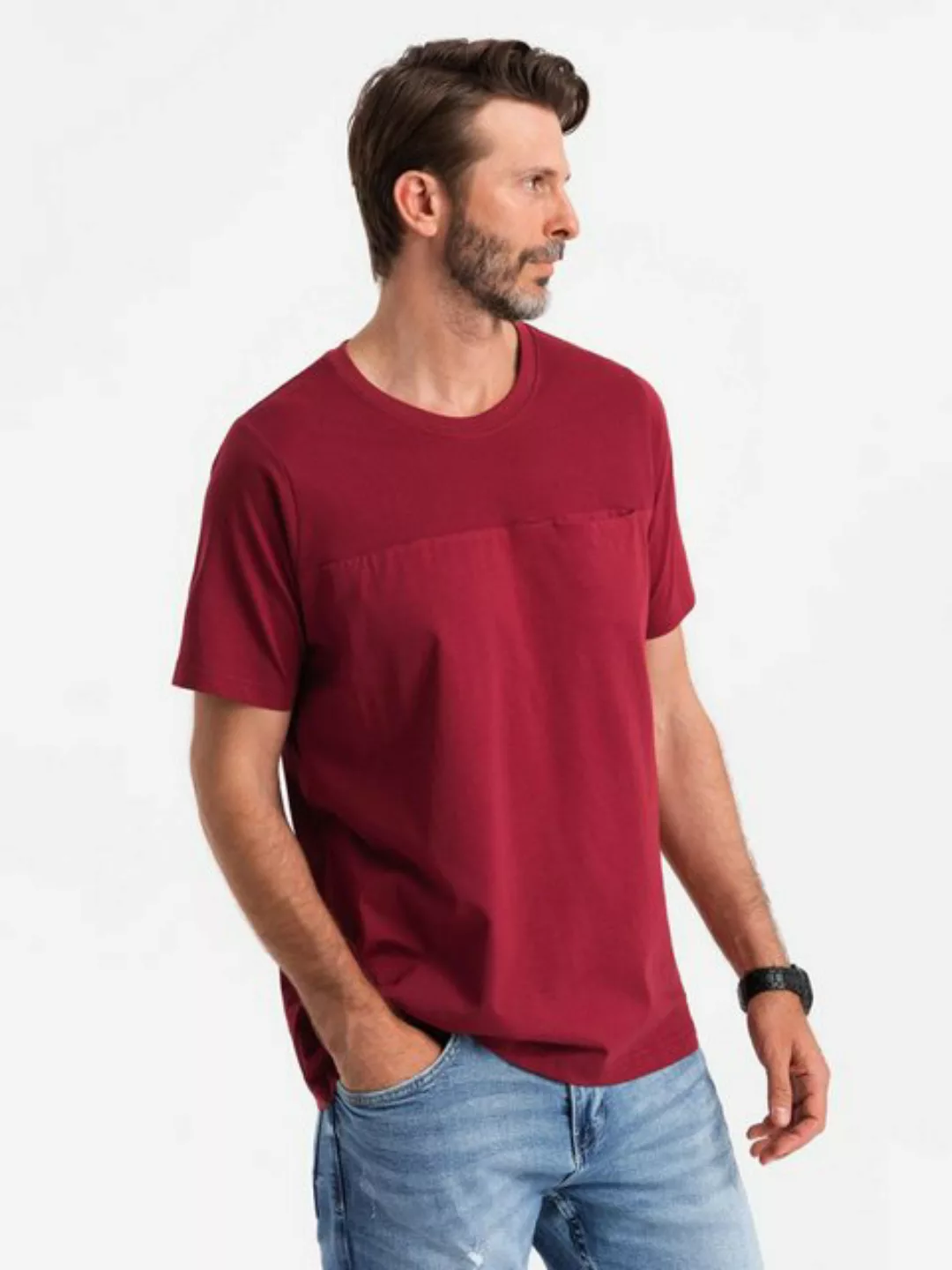 OMBRE T-Shirt Herren-T-Shirt LOOSE FIT mit Tasche günstig online kaufen