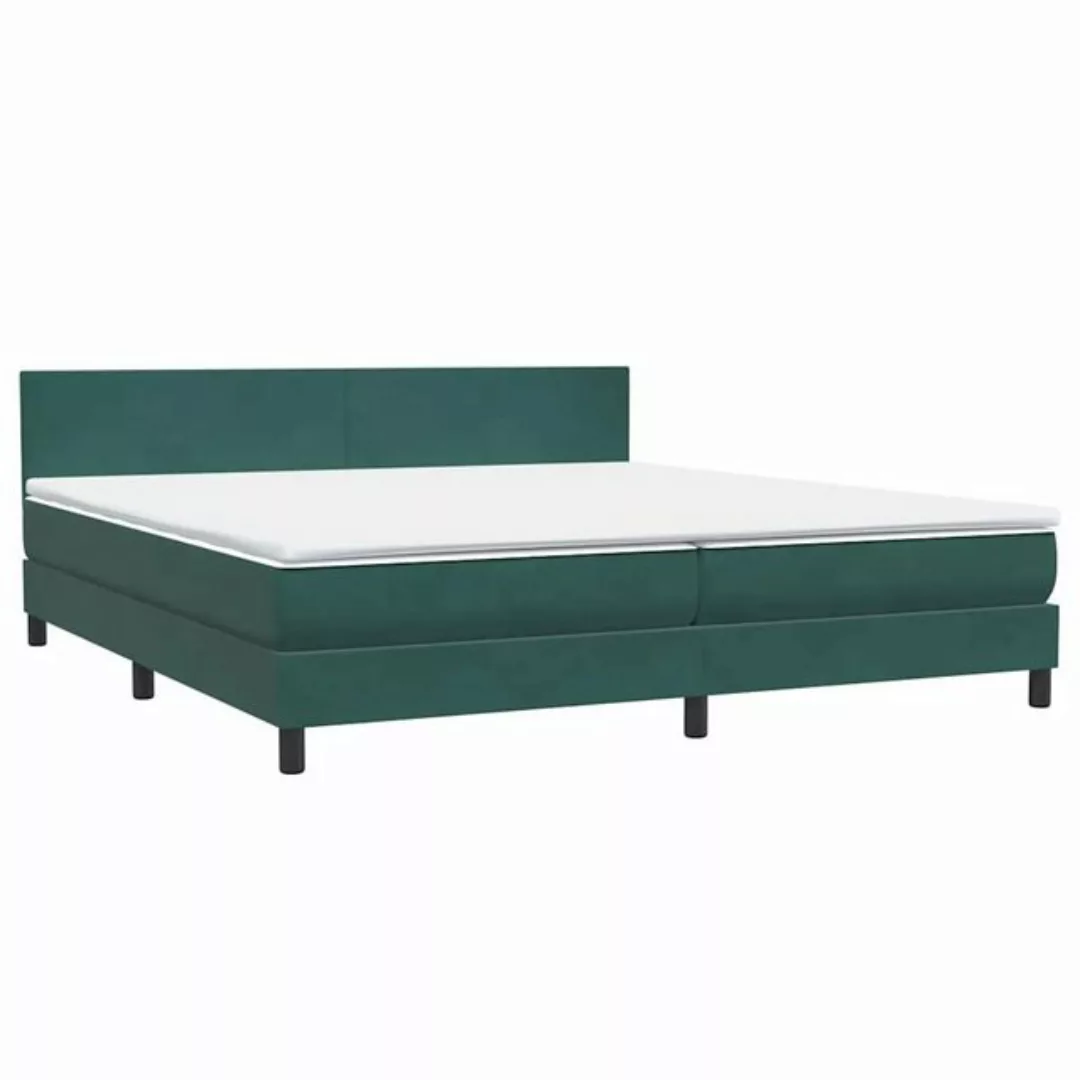 vidaXL Bett Boxspringbett mit Matratze Dunkelgrün 180x220 cm Samt günstig online kaufen