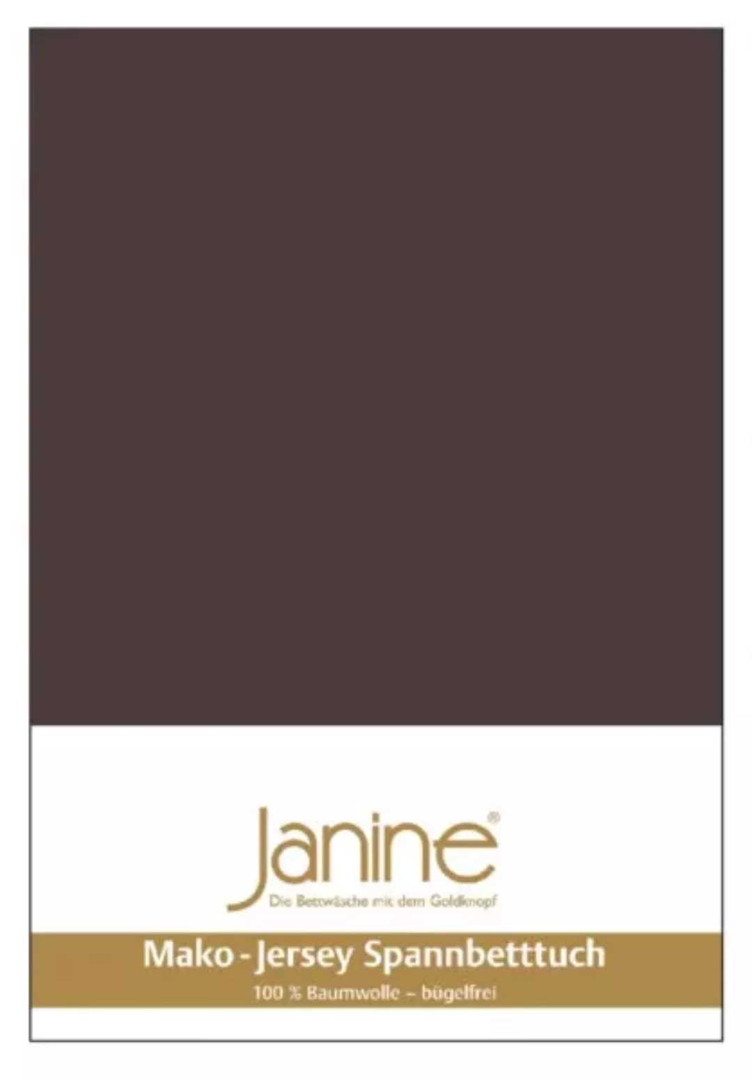 Janine Spannbetttuch Mako-Feinjersey 5007 dunkelbraun Größe:  200x200 cm günstig online kaufen