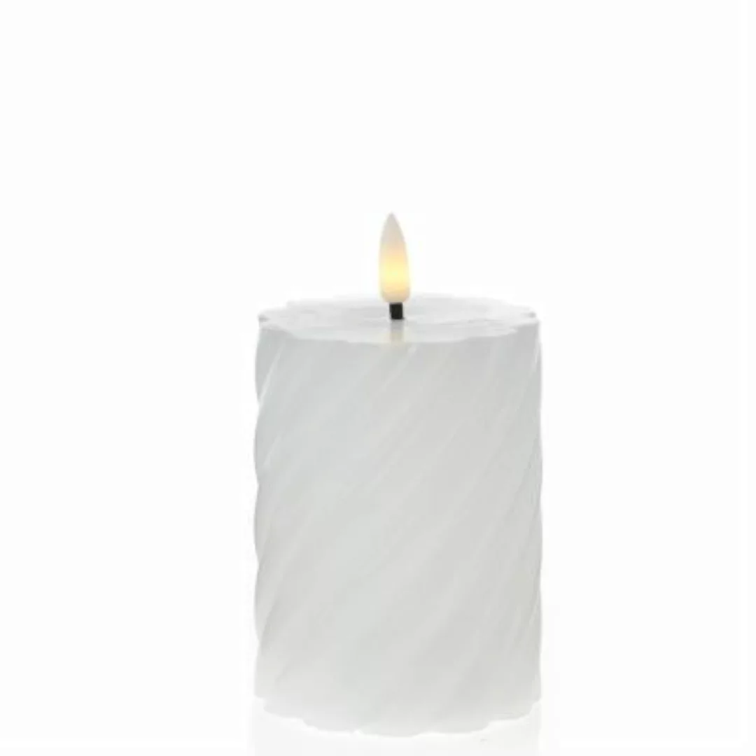 MARELIDA LED Kerze SWIRL Echtwachs gedreht flackernd H: 12,5cm weiß günstig online kaufen