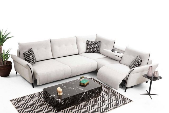 JVmoebel Ecksofa Ecksofa Wohnzimmer Sofa Couch Polster Textil Möbel Modern günstig online kaufen