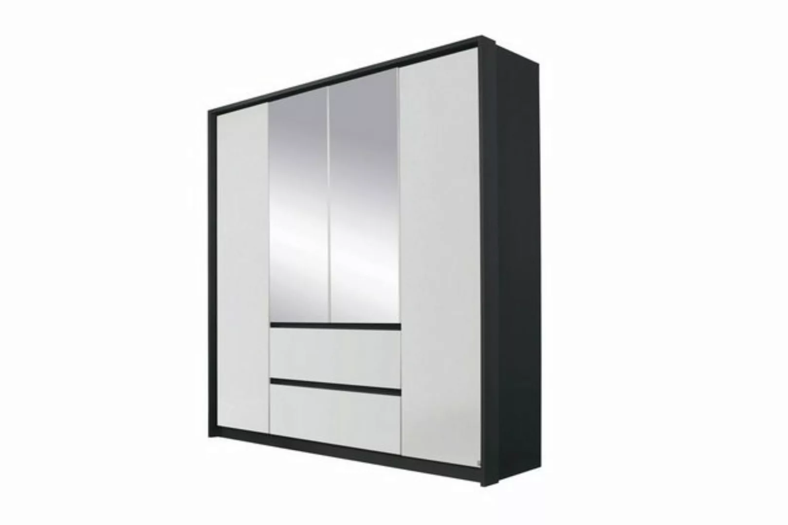 Kindermöbel 24 Spiegelschrank Ella 1 weiß - grau 4 Türen B 185 cm günstig online kaufen